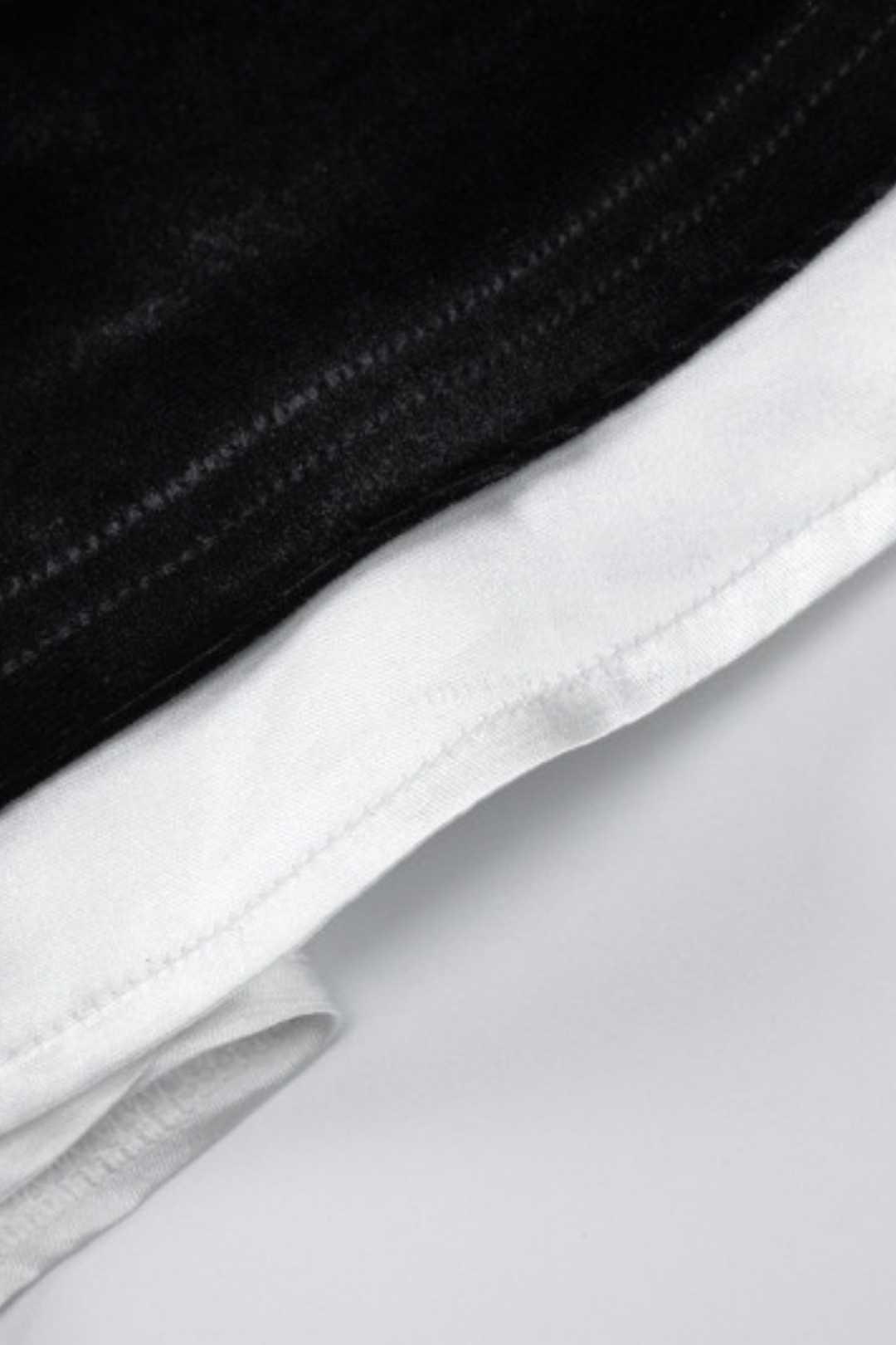 Suede Patchwork Ruffled Chest Wrap Pleated Princess Dress