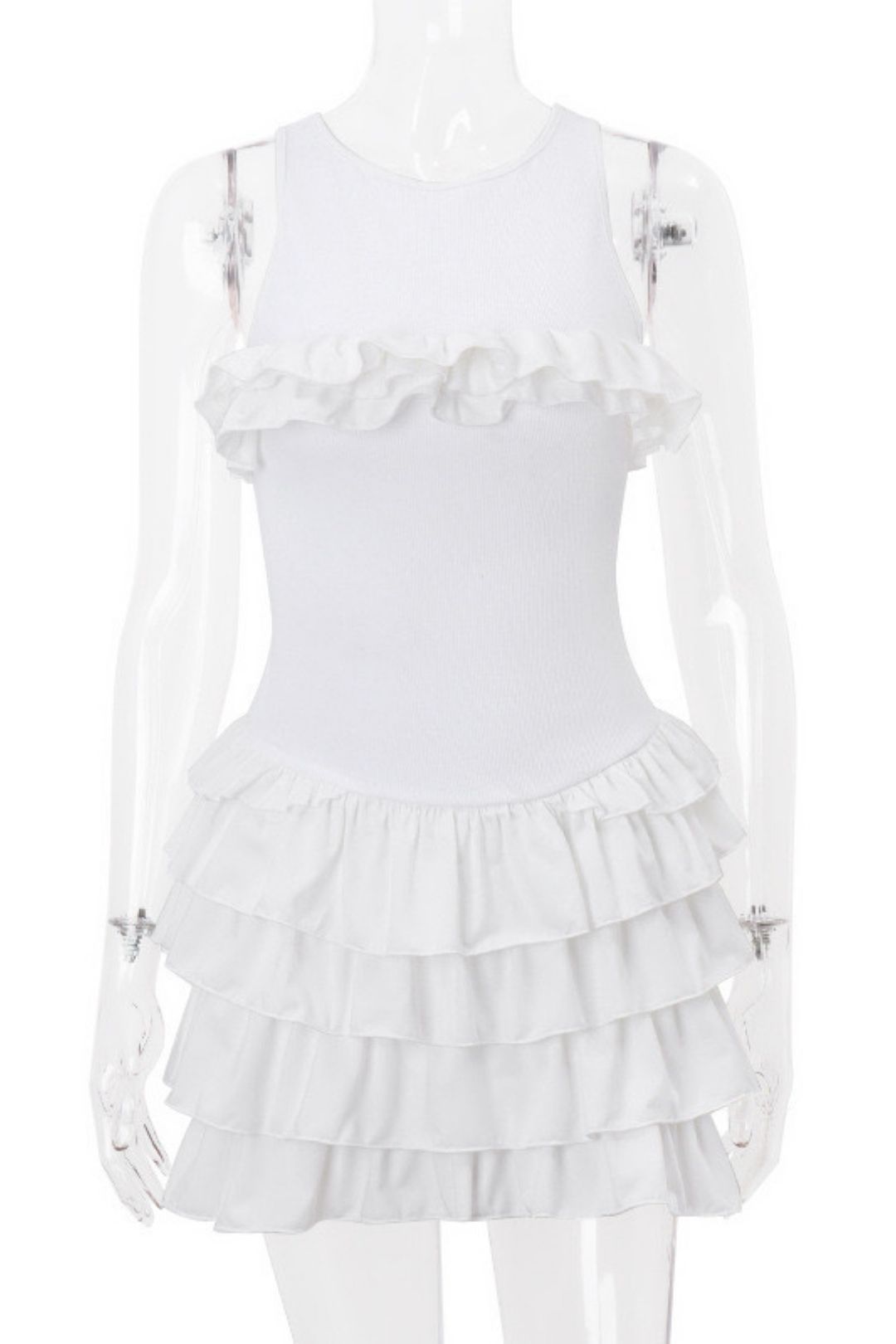 Sexy Hollow Lace Ruffled High-end Dress