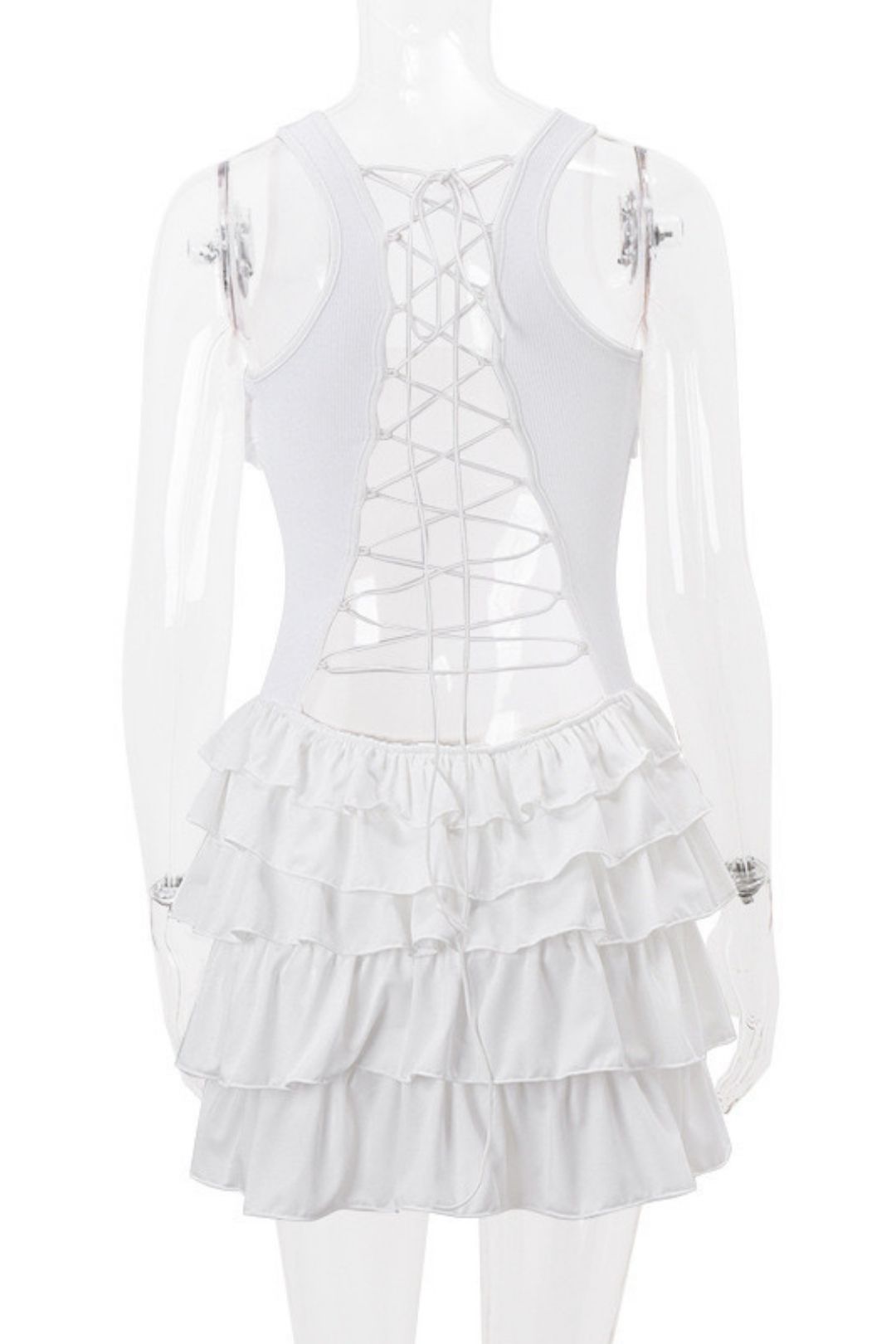 Sexy Hollow Lace Ruffled High-end Dress