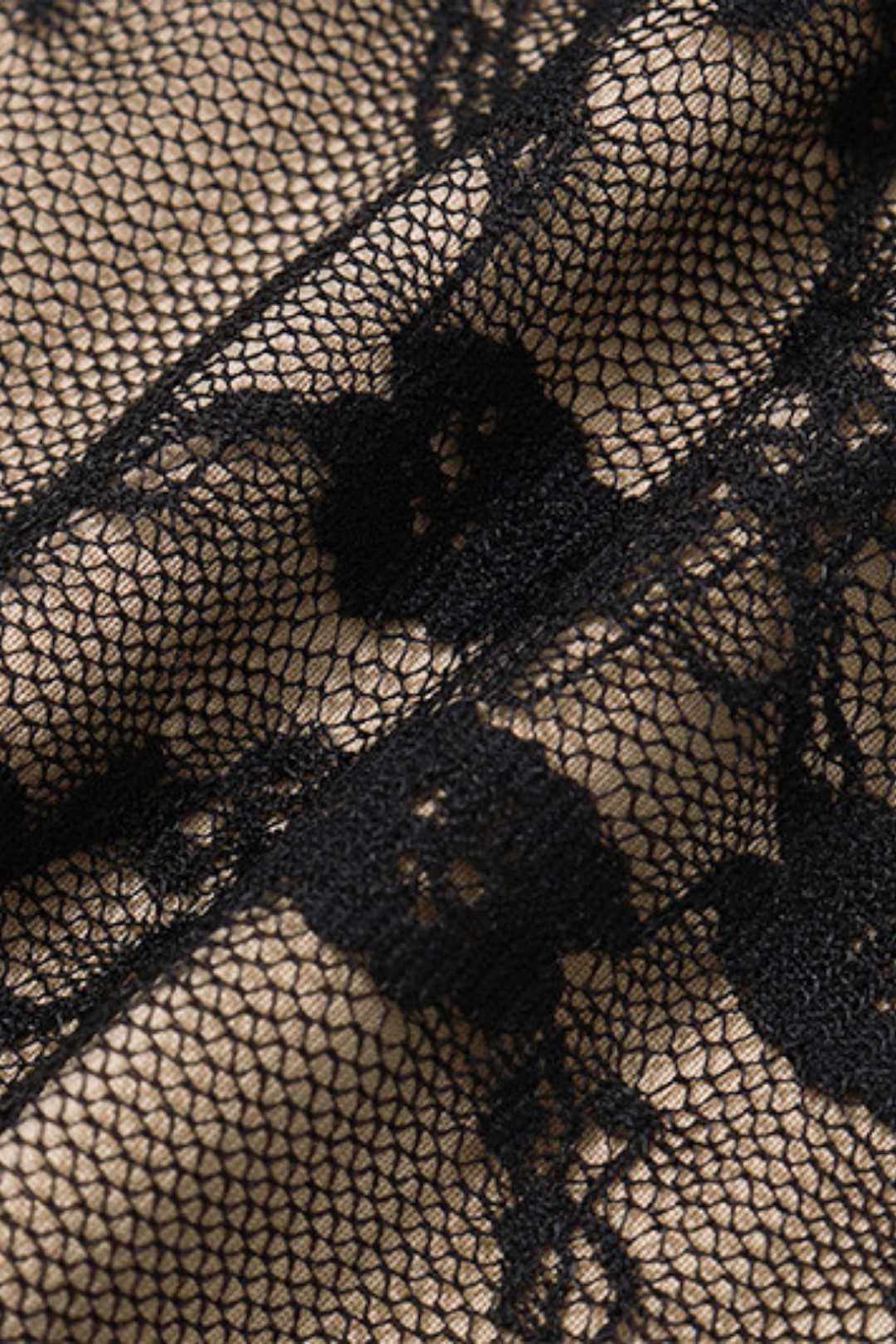 Ment Lace Mesh Splicing Suspender Dress