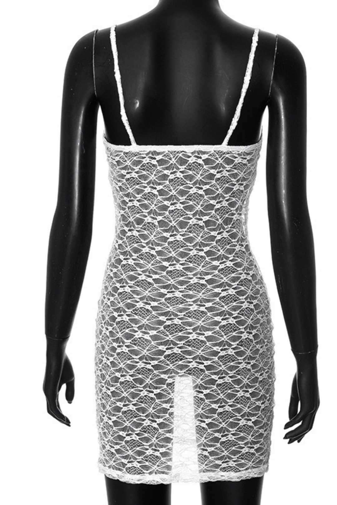 Slim Fit Hollow Lace Sexy Suspender Dress