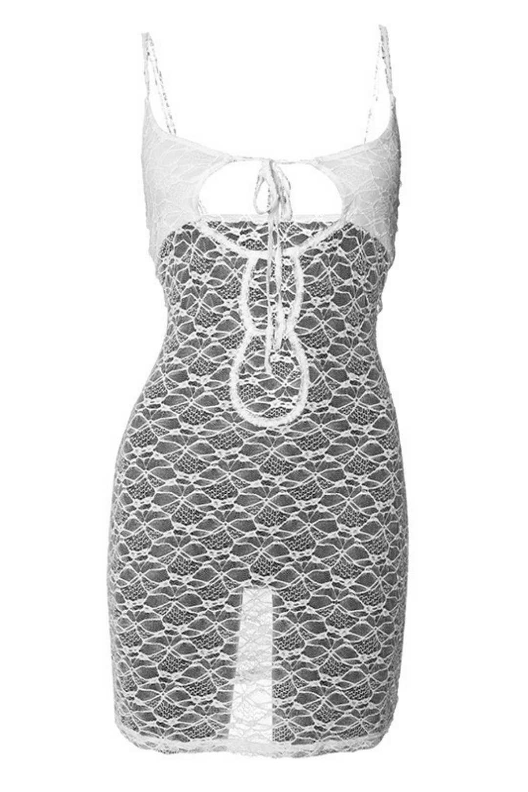 Slim Fit Hollow Lace Sexy Suspender Dress