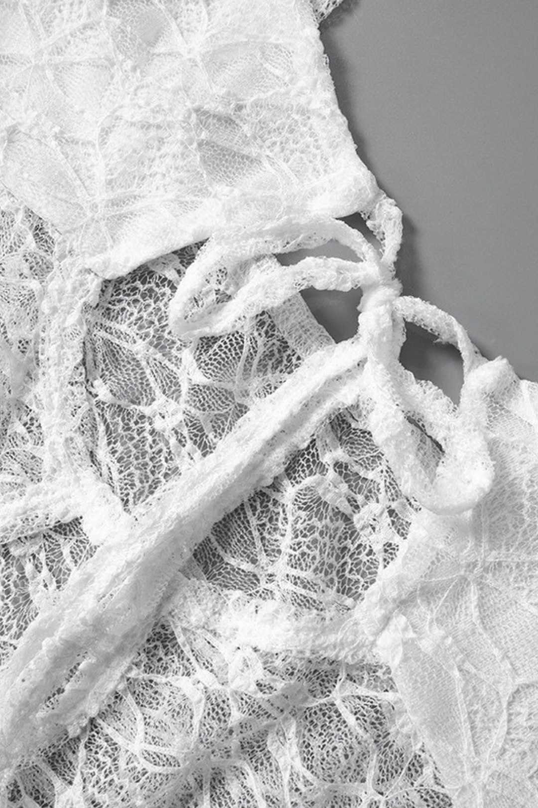 Slim Fit Hollow Lace Sexy Suspender Dress