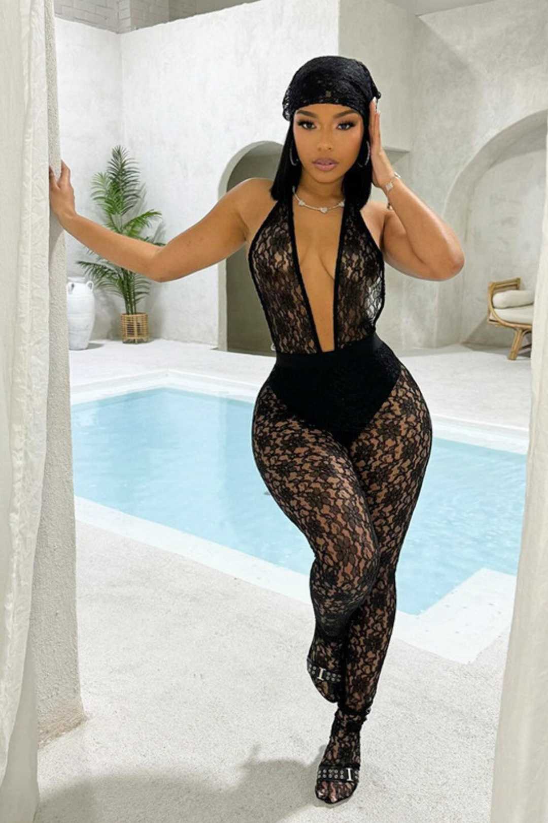 Hollow Lace Jumpsuit