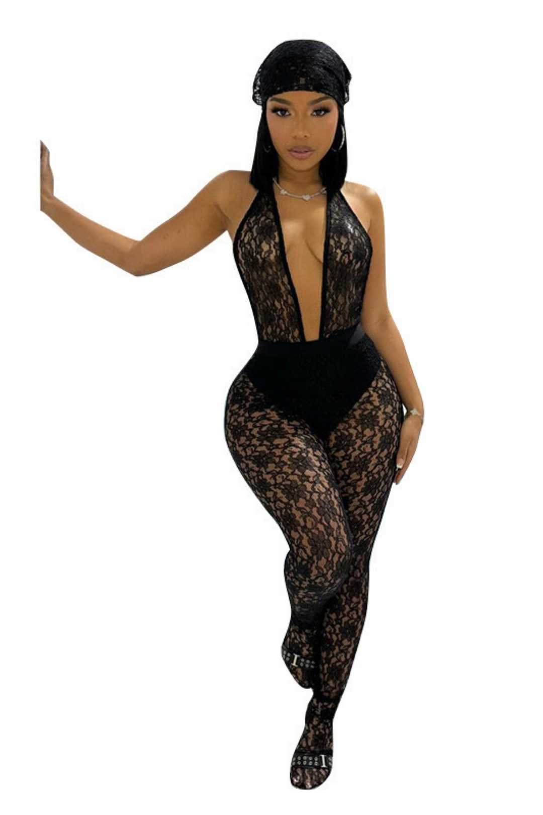 Hollow Lace Jumpsuit