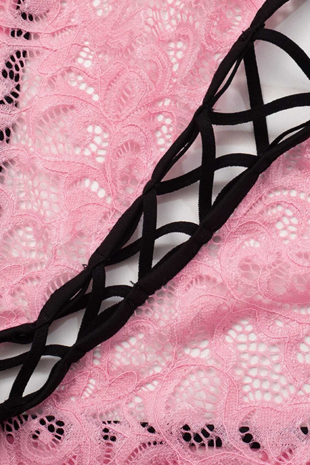 Halter Neck Straps Lace Backless High Waist Slim Fit Jumpsuit