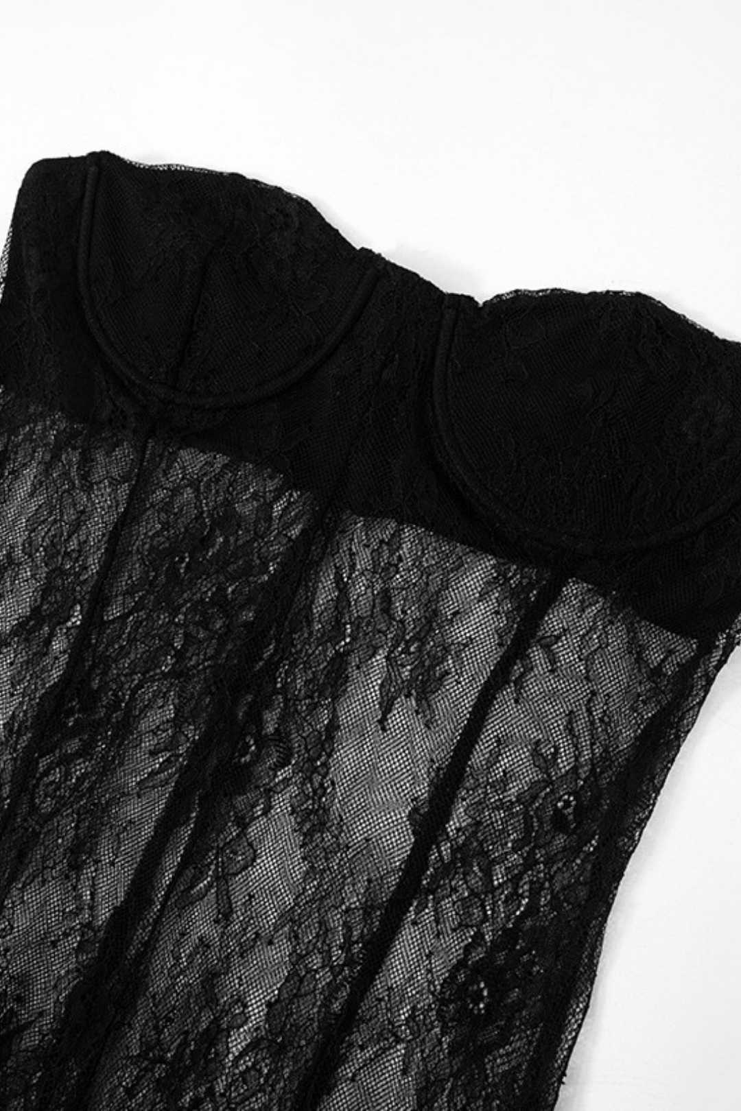 Lace Breast-wrapped Jumpsuit And Skirt