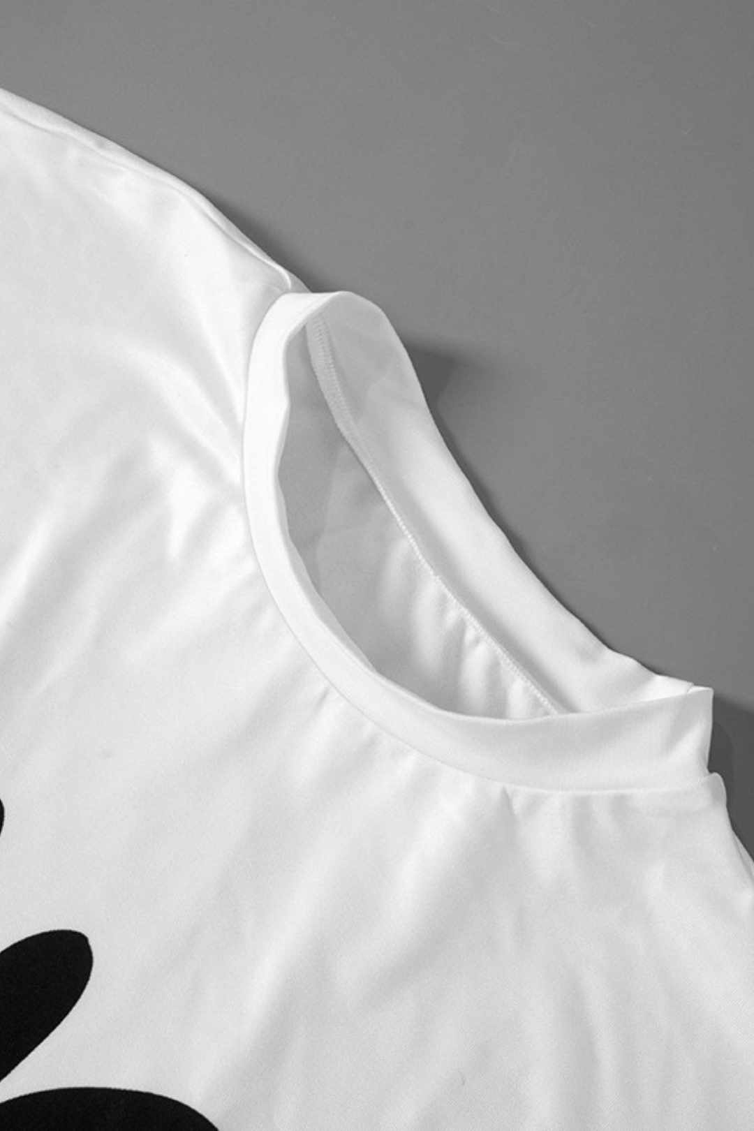 Letter Printing Round Neck Dropped Shoulder Sleeves Casual Large Size T-shirt Top