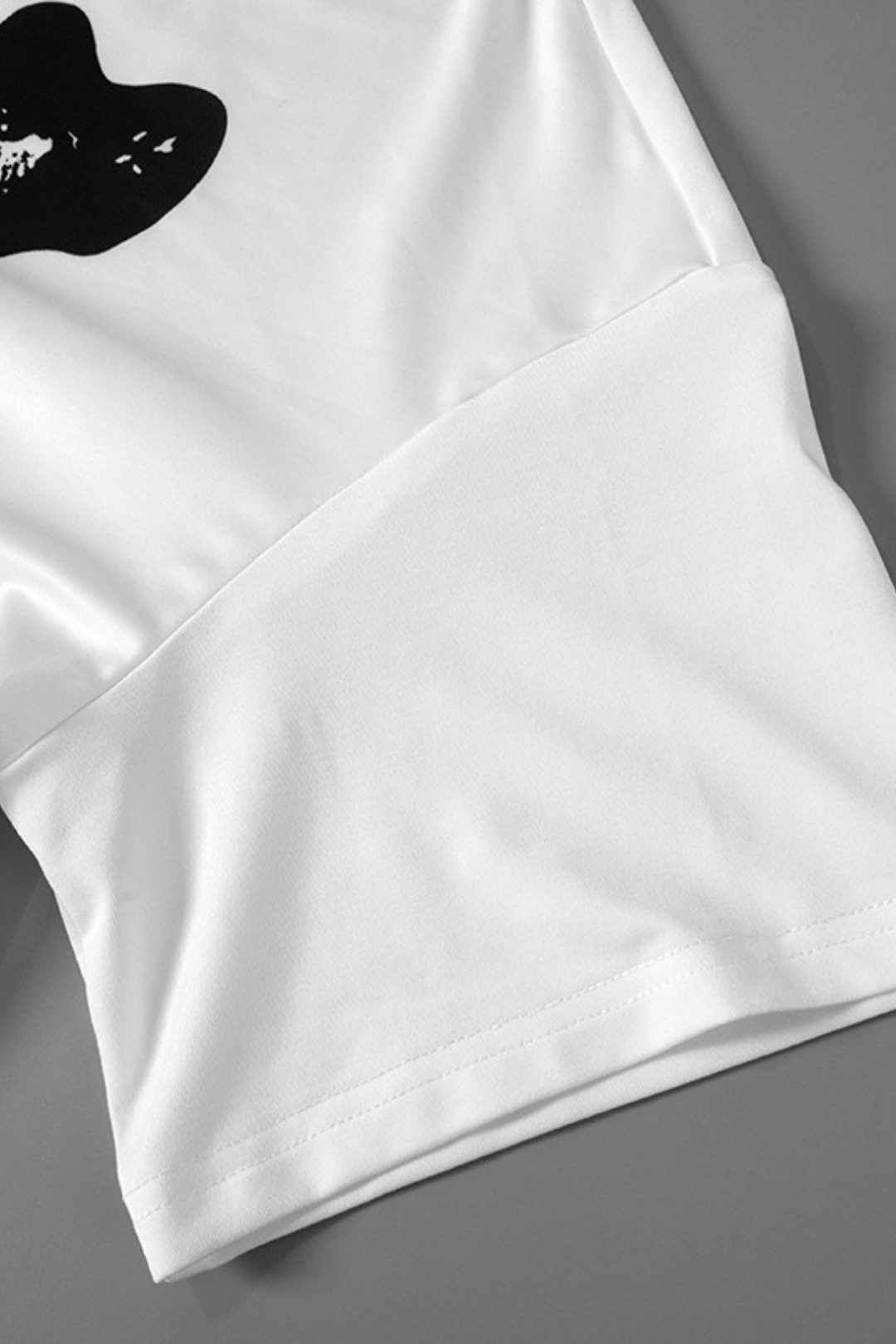 Letter Printing Round Neck Dropped Shoulder Sleeves Casual Large Size T-shirt Top