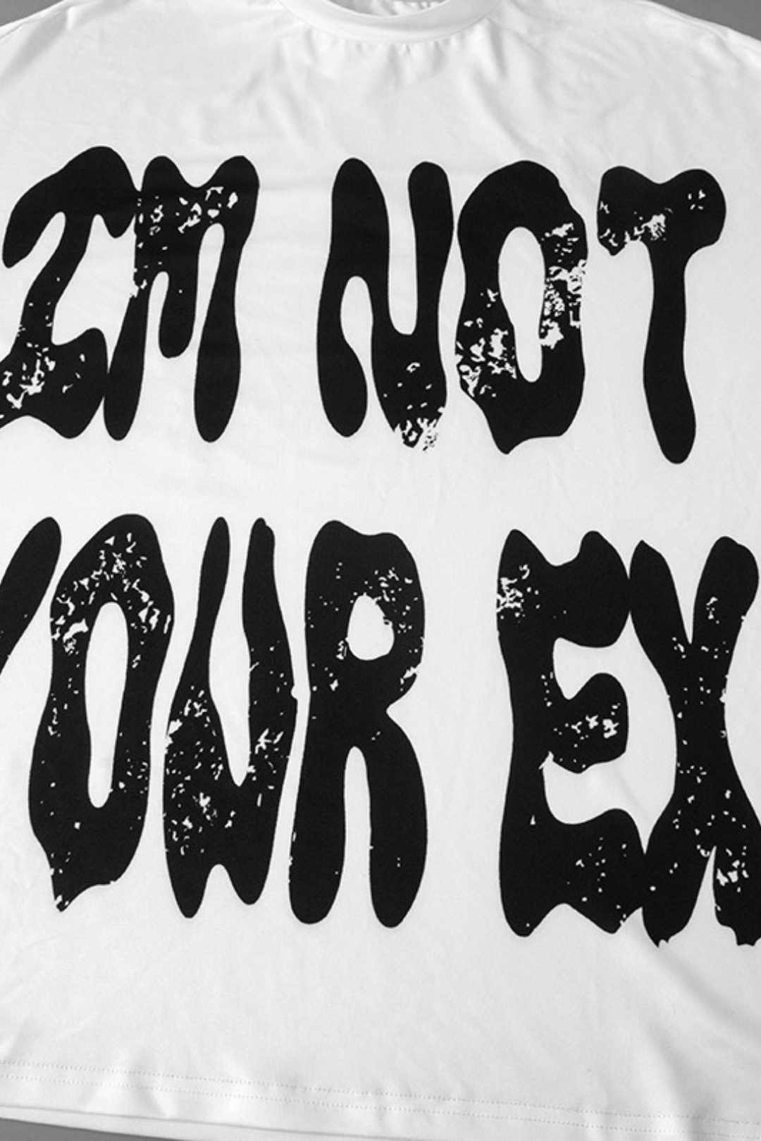 Letter Printing Round Neck Dropped Shoulder Sleeves Casual Large Size T-shirt Top