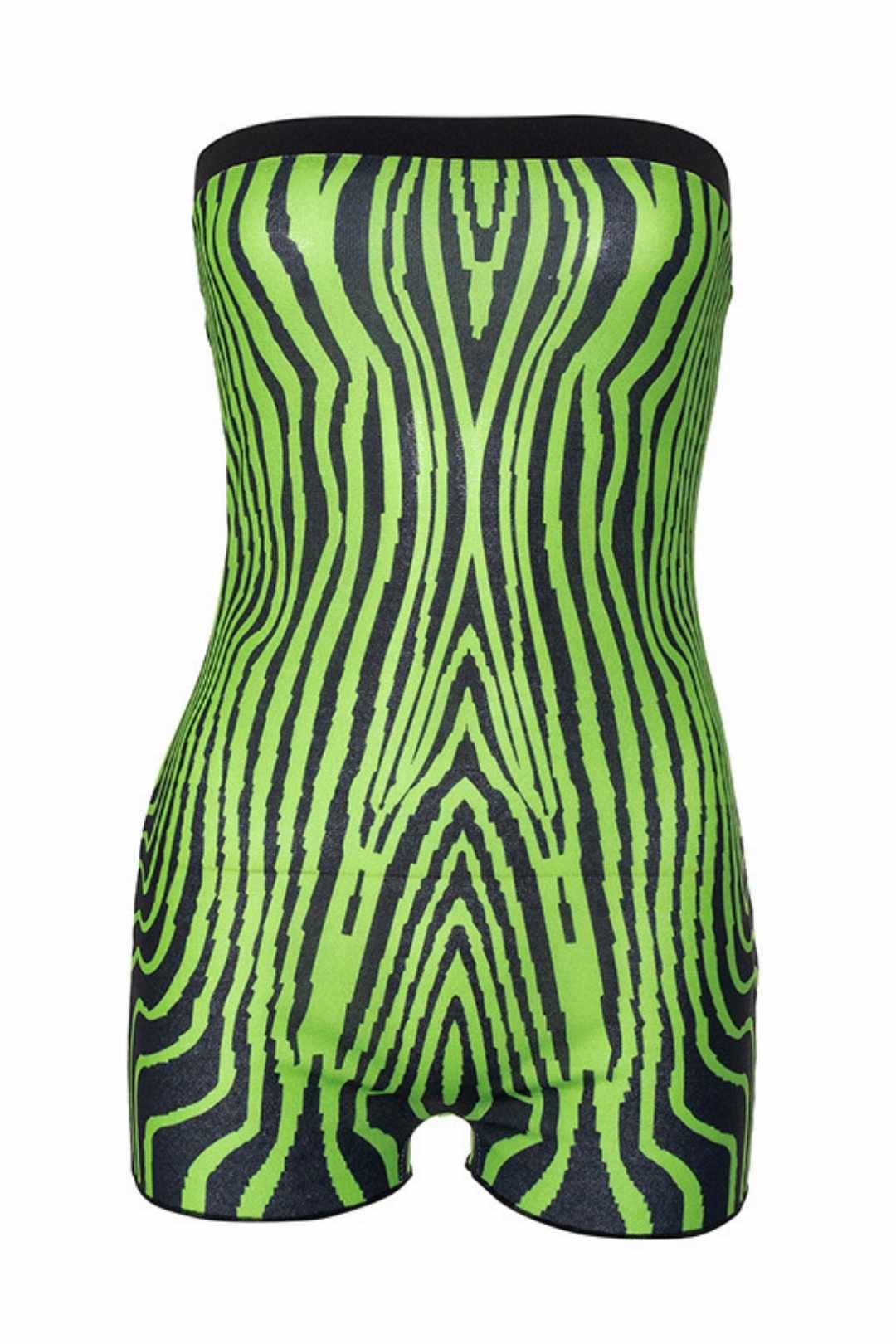 Striped Print Sleeveless One-piece Collar Tube Top Woolen Jumpsuit