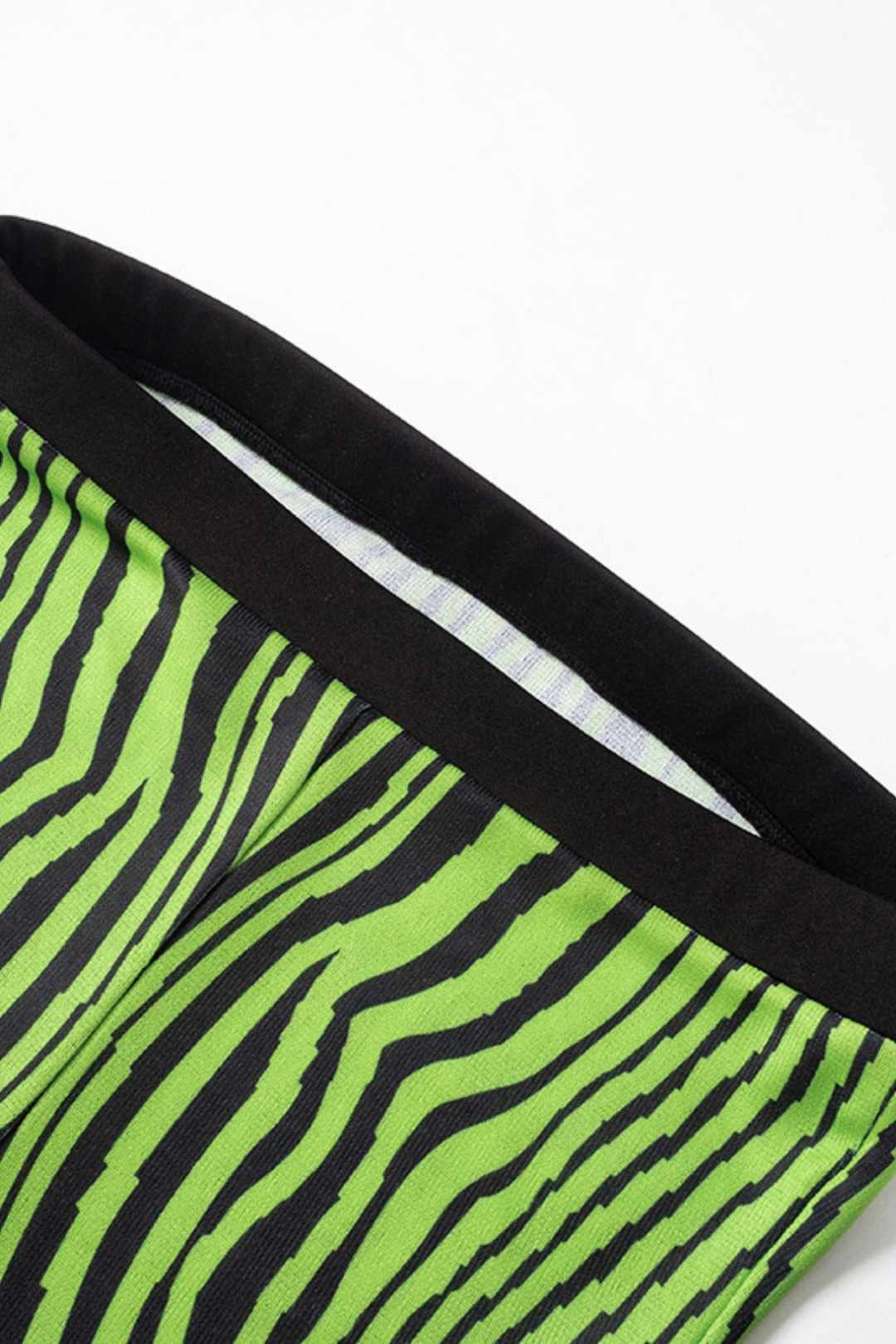 Striped Print Sleeveless One-piece Collar Tube Top Woolen Jumpsuit