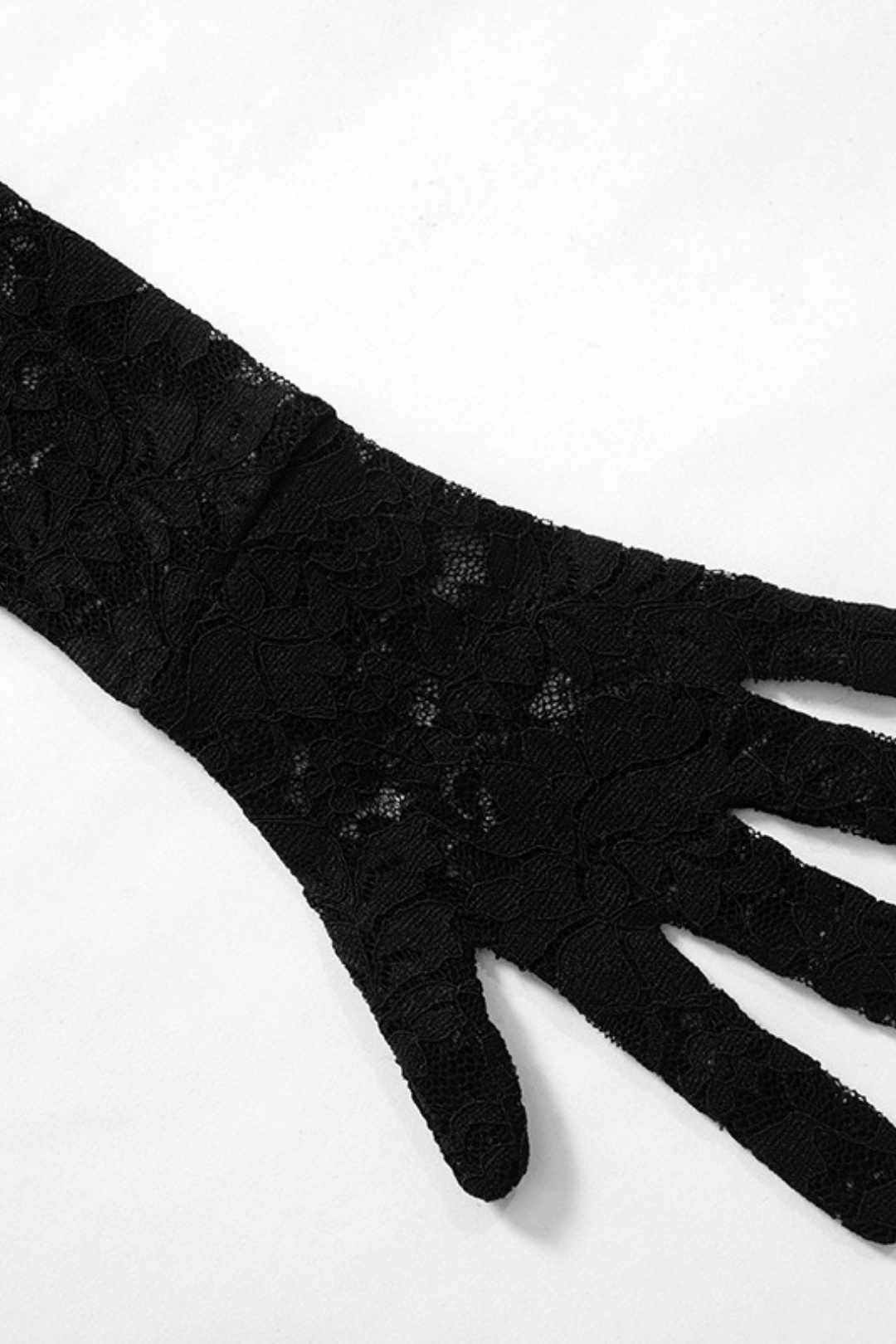 Hollow Jewelry Splicing Long-sleeved Gloves Lace Jumpsuit