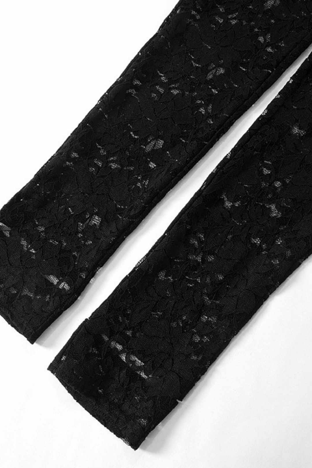 Hollow Jewelry Splicing Long-sleeved Gloves Lace Jumpsuit