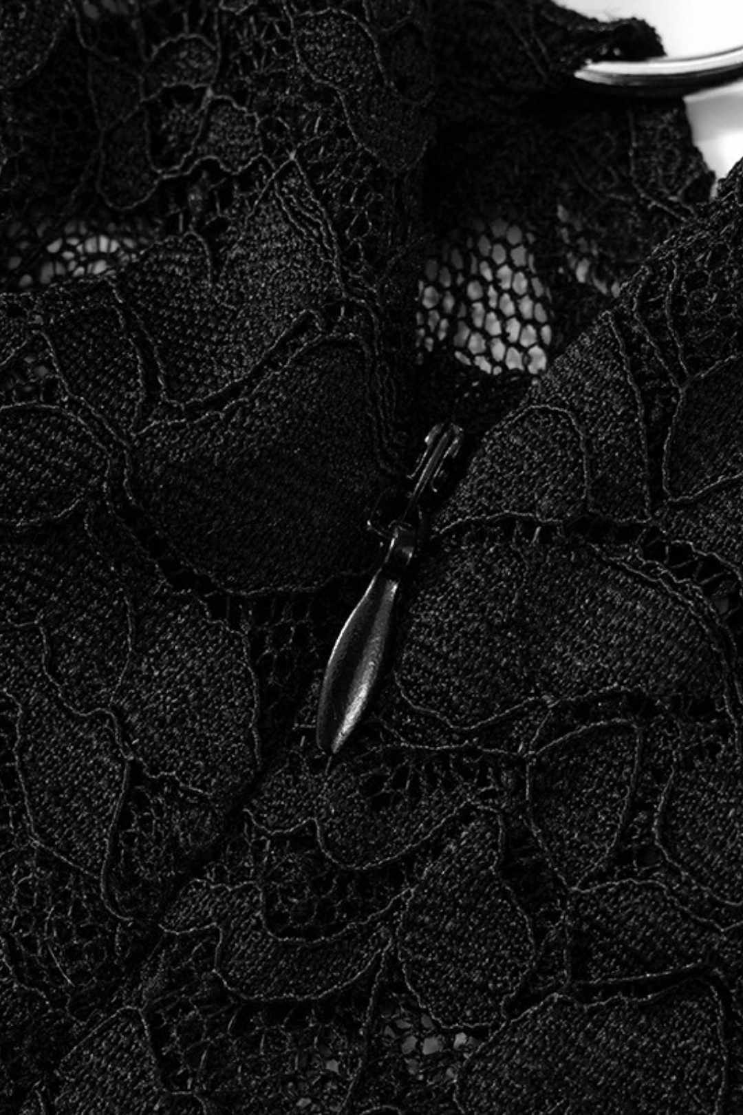 Hollow Jewelry Splicing Long-sleeved Gloves Lace Jumpsuit