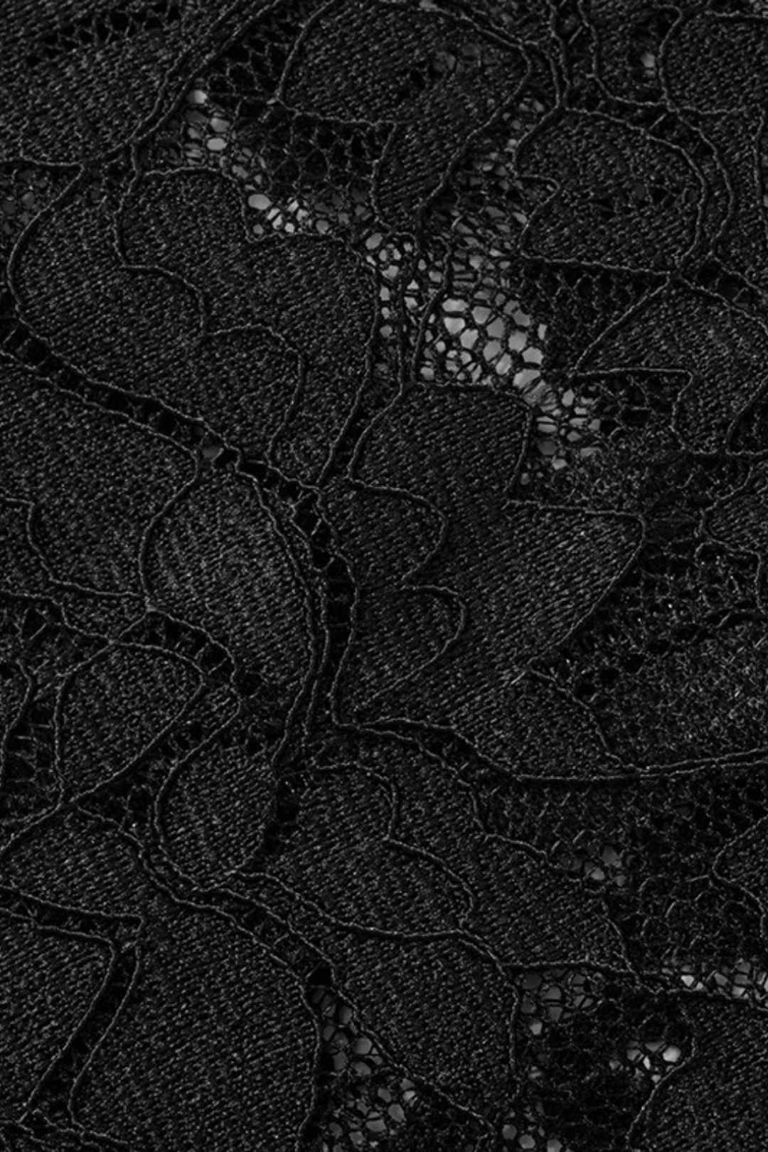 Hollow Jewelry Splicing Long-sleeved Gloves Lace Jumpsuit