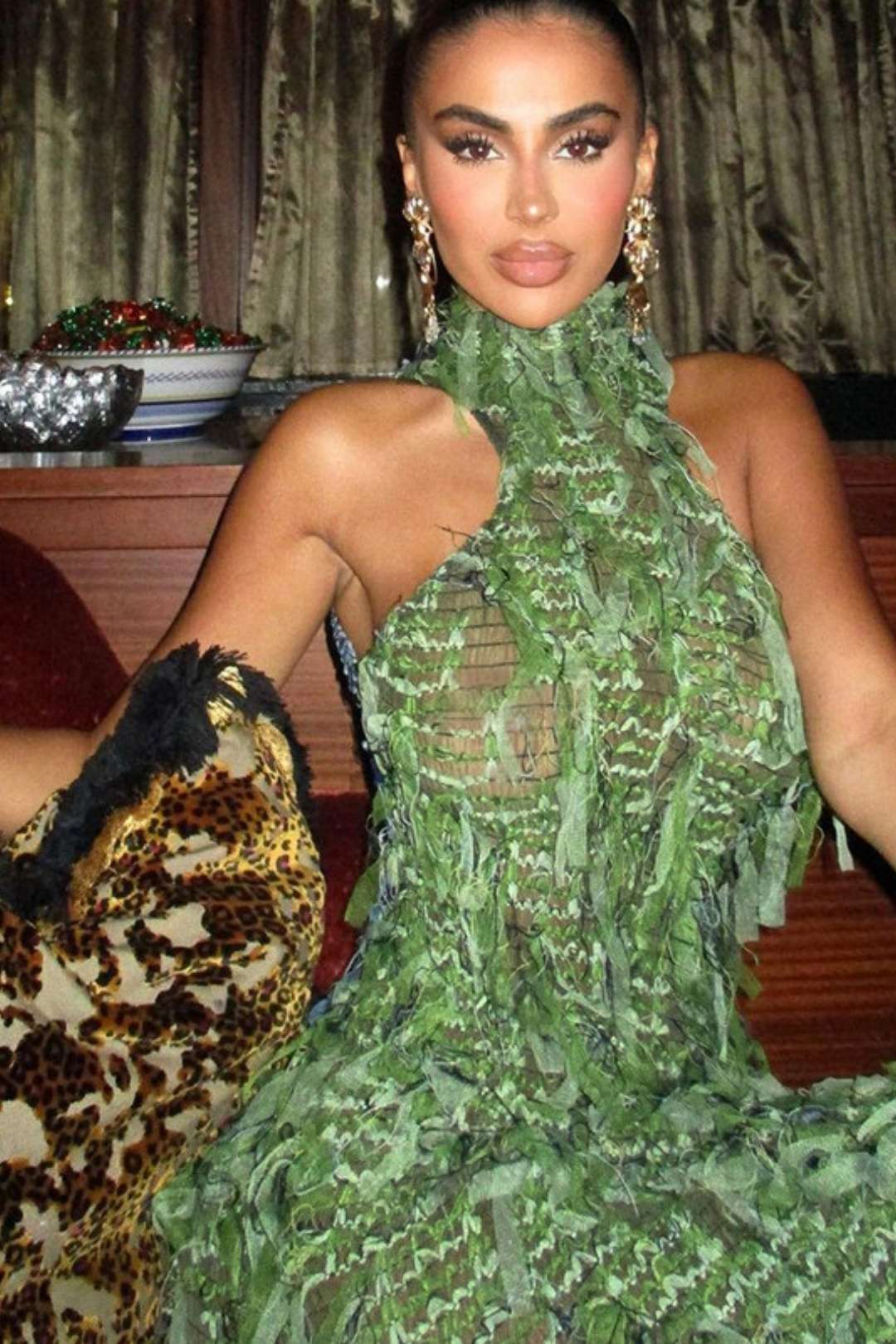 Collar Sleeveless Tassel See-through High Waist Slim Long Dress