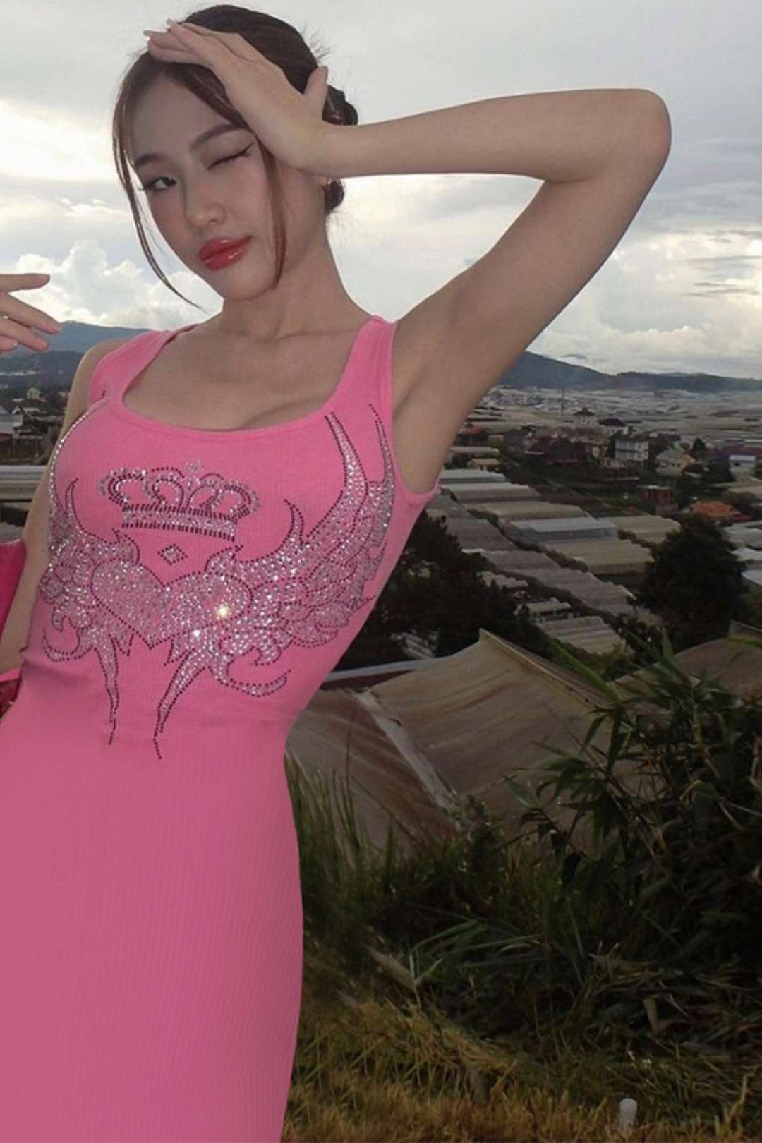 Sexy U-neck Hot Diamond Waist Slimming Suspender DresS