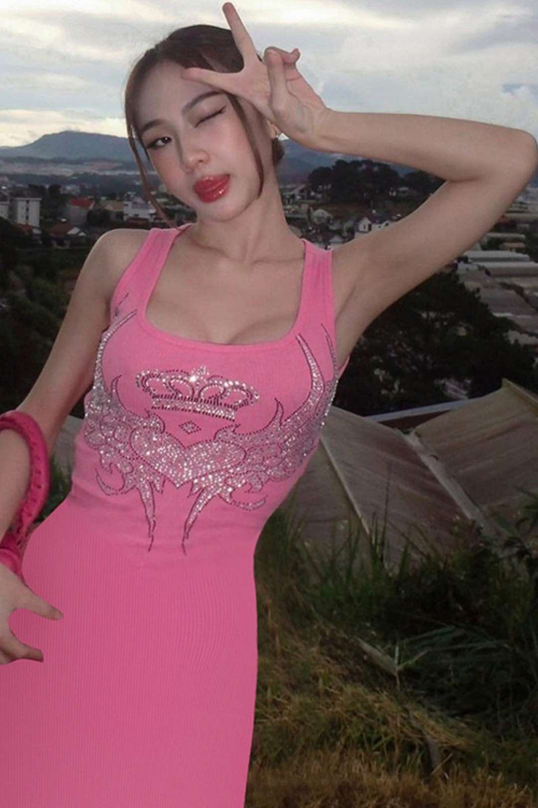 Sexy U-neck Hot Diamond Waist Slimming Suspender DresS