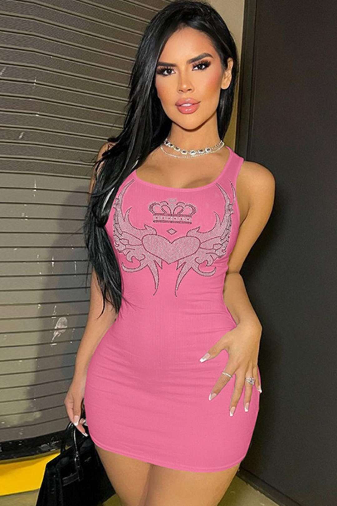 Sexy U-neck Hot Diamond Waist Slimming Suspender DresS