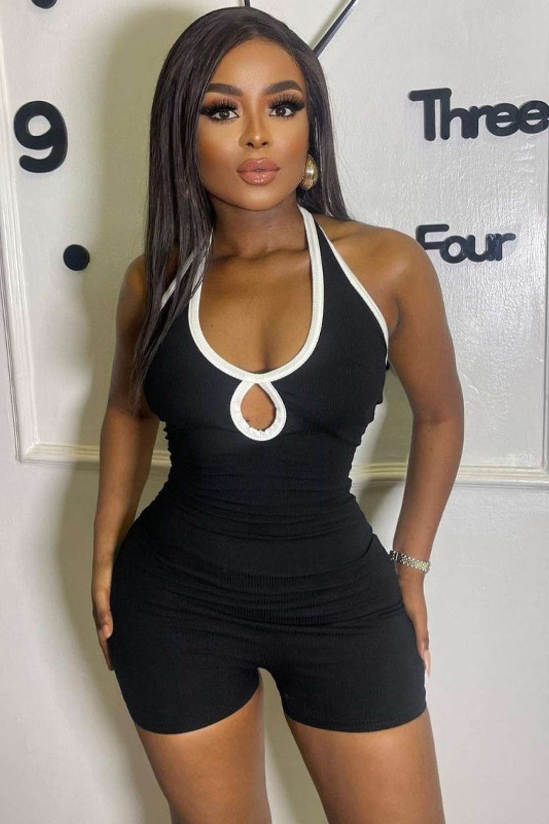 Solid Color Sexy Backless Lace-up Jumpsuit