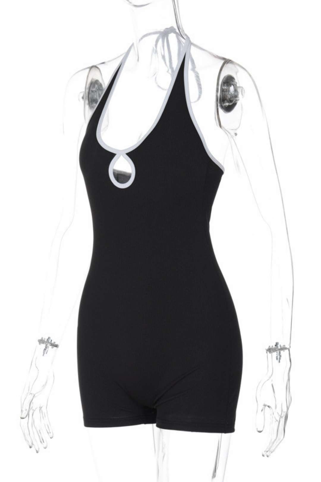 Solid Color Sexy Backless Lace-up Jumpsuit