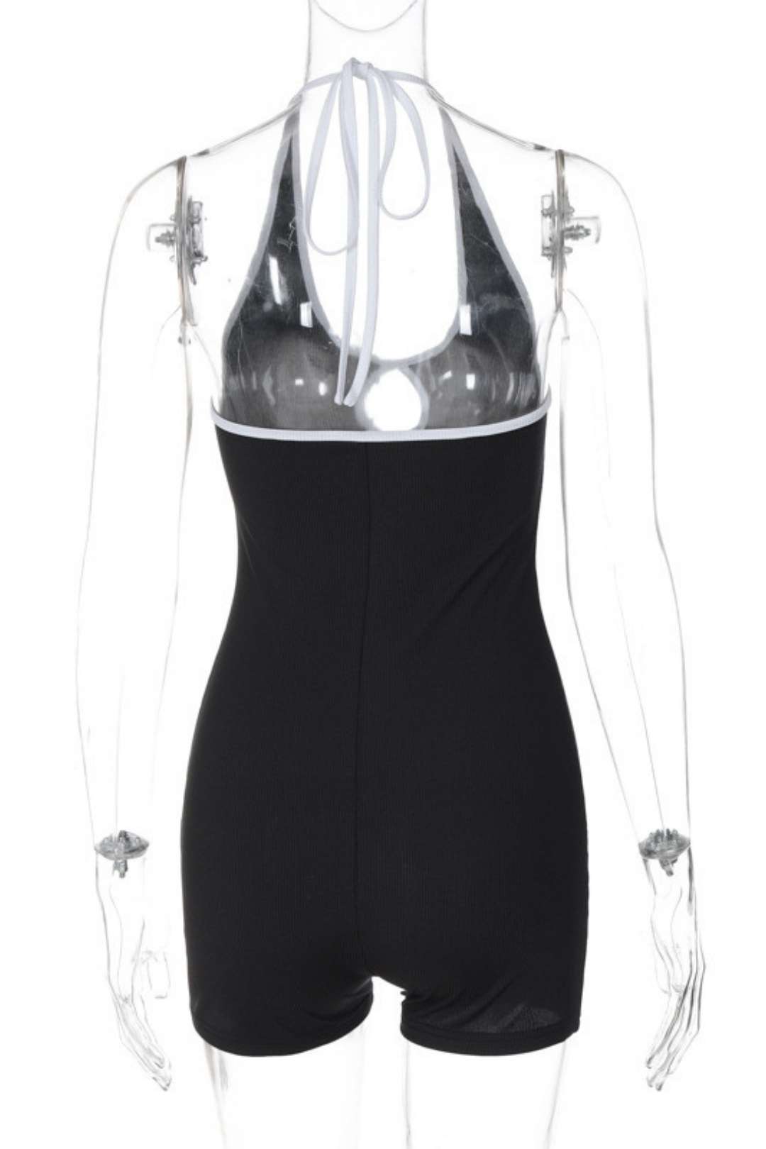 Solid Color Sexy Backless Lace-up Jumpsuit