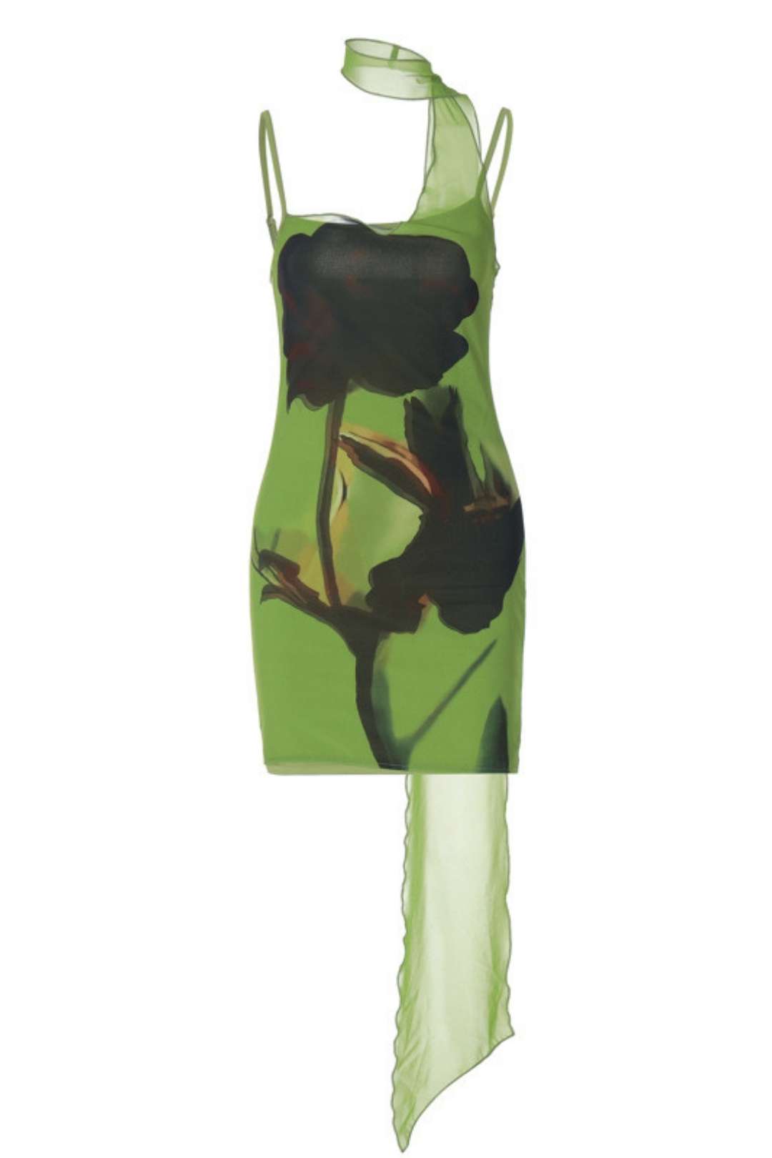 Fashion Print Sexy Backless Suspender Hip Dress