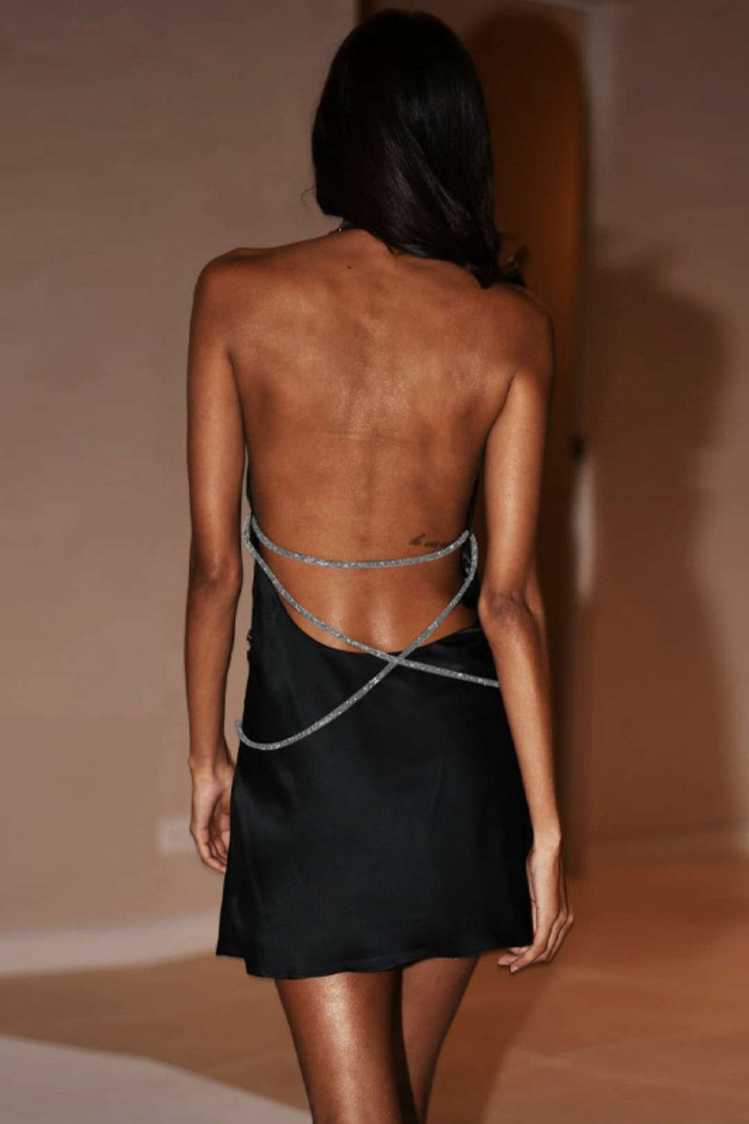 Sexy Backless Chain Slim Hip Dress