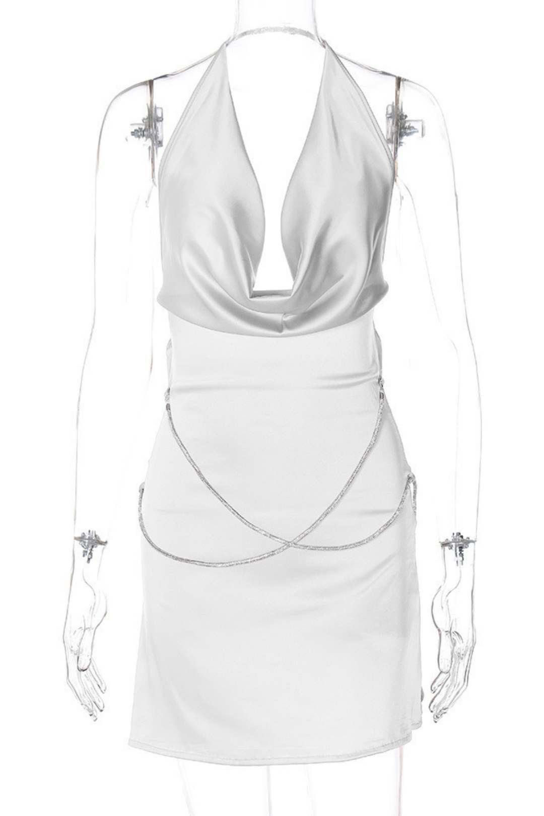 Sexy Backless Chain Slim Hip Dress