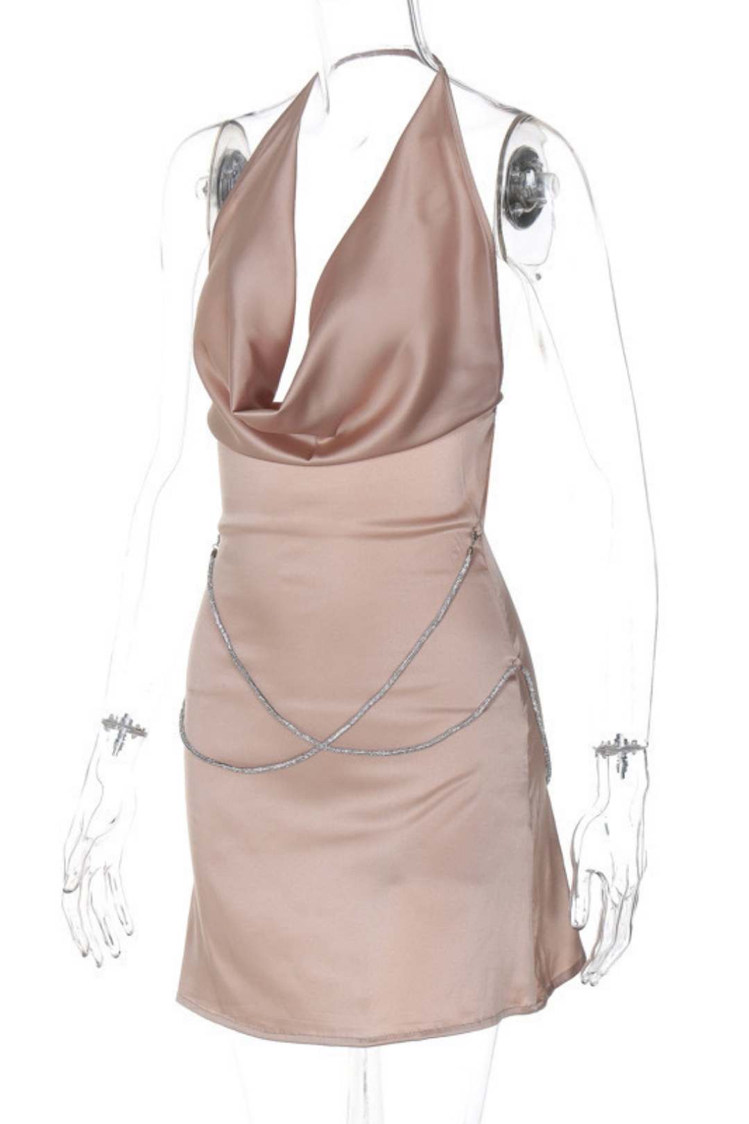 Sexy Backless Chain Slim Hip Dress