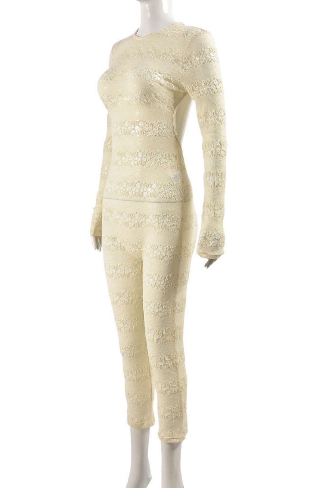 Backless Long Sleeve Cropped Pants Jumpsuit