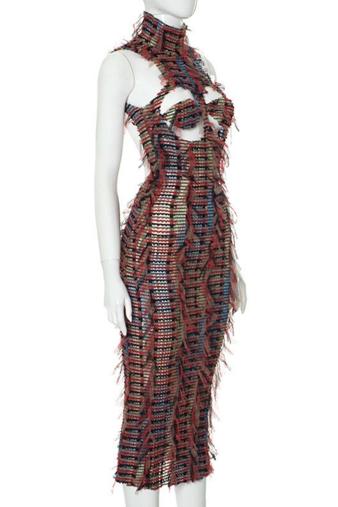 Round Neck Sleeveless Splicing Backless Pullover Solid Color Dress
