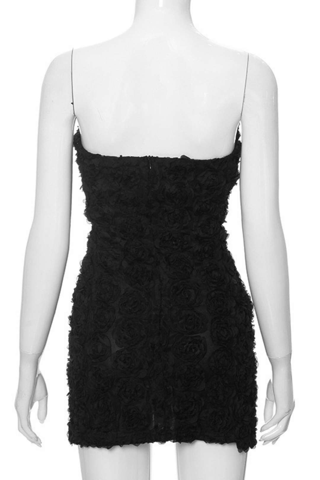 Backless Pullover Solid Color Flower Short Dress