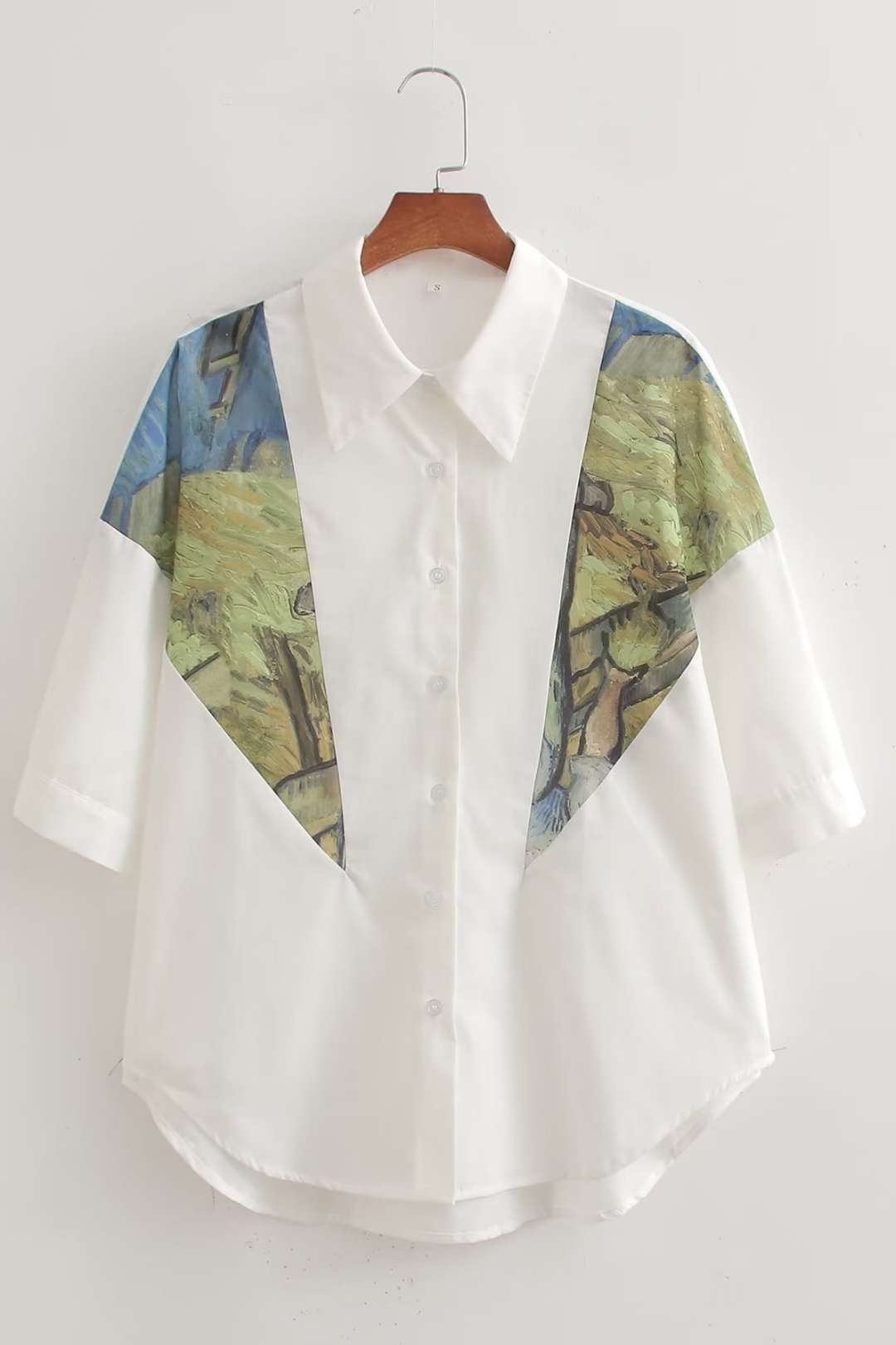 Loose Patchwork Printed Shirt