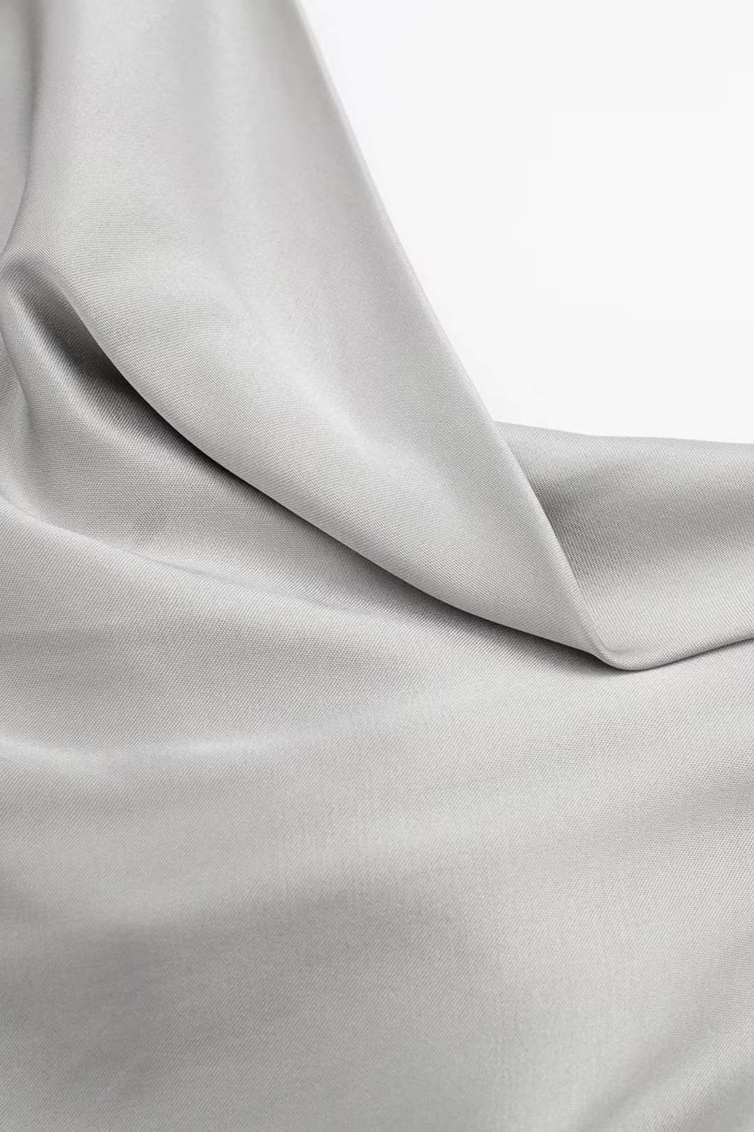 Silk Satin Texture Cowl Collar Midi Dress