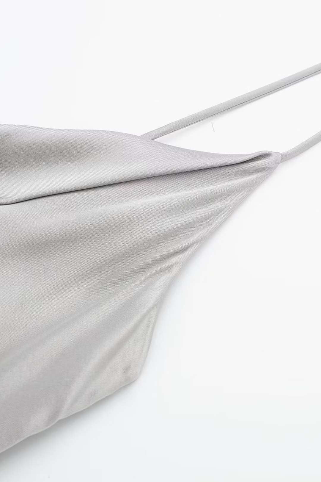 Silk Satin Texture Cowl Collar Midi Dress