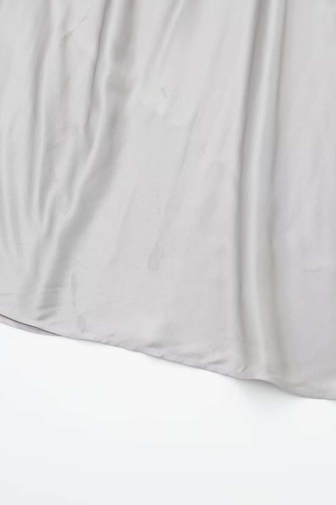 Silk Satin Texture Cowl Collar Midi Dress