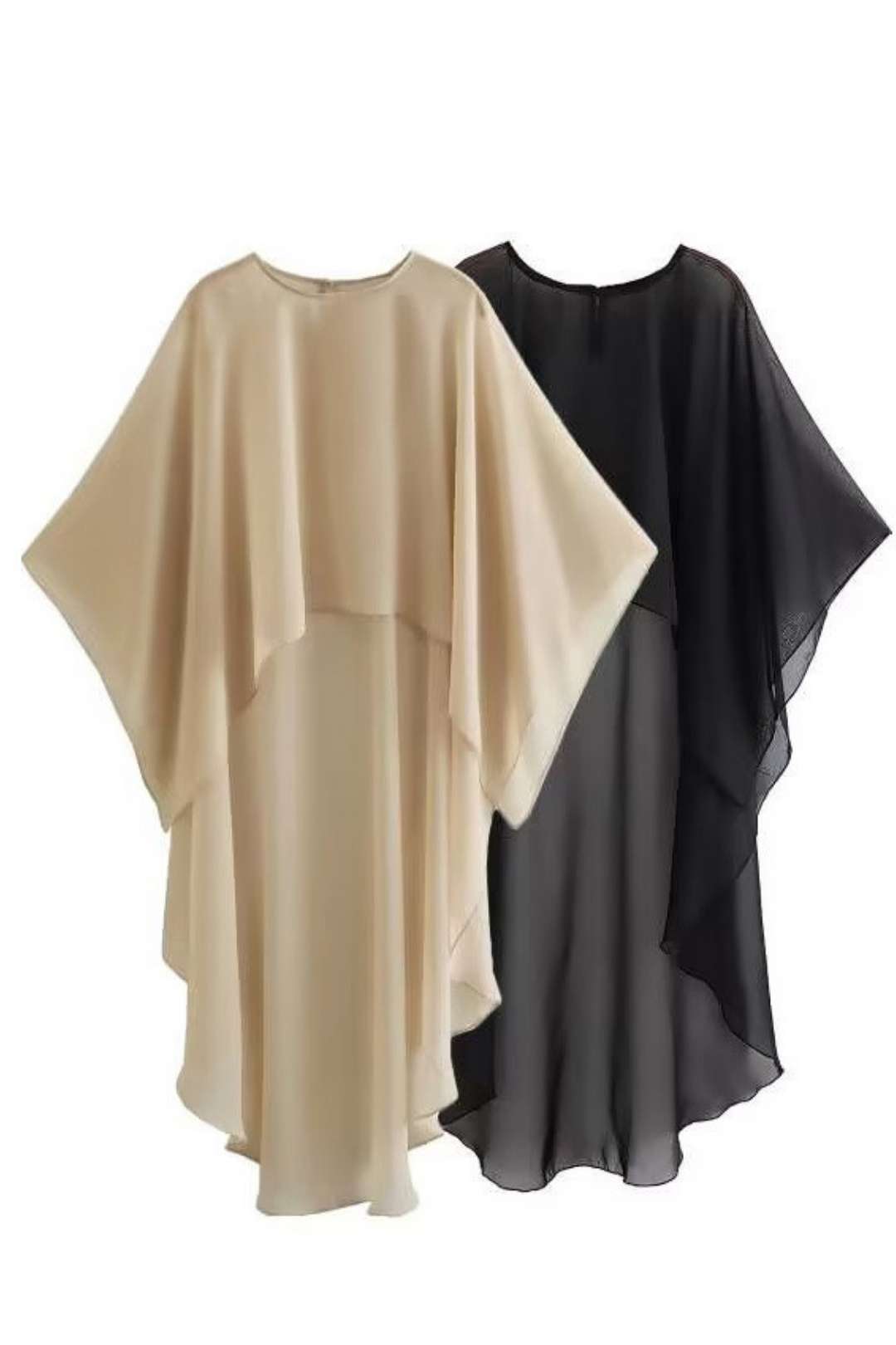 Asymmetric Tulle Cape Jacket