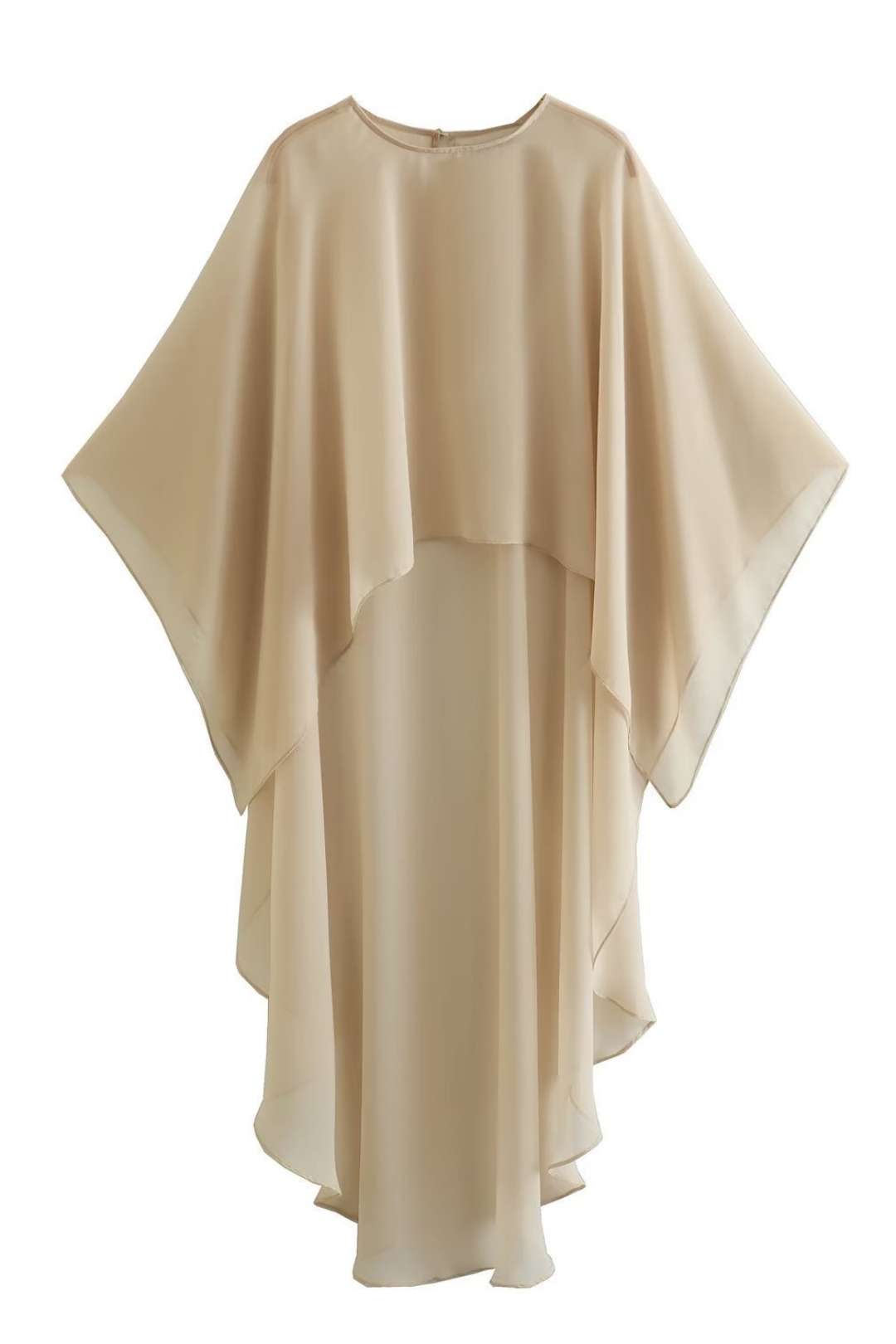 Asymmetric Tulle Cape Jacket