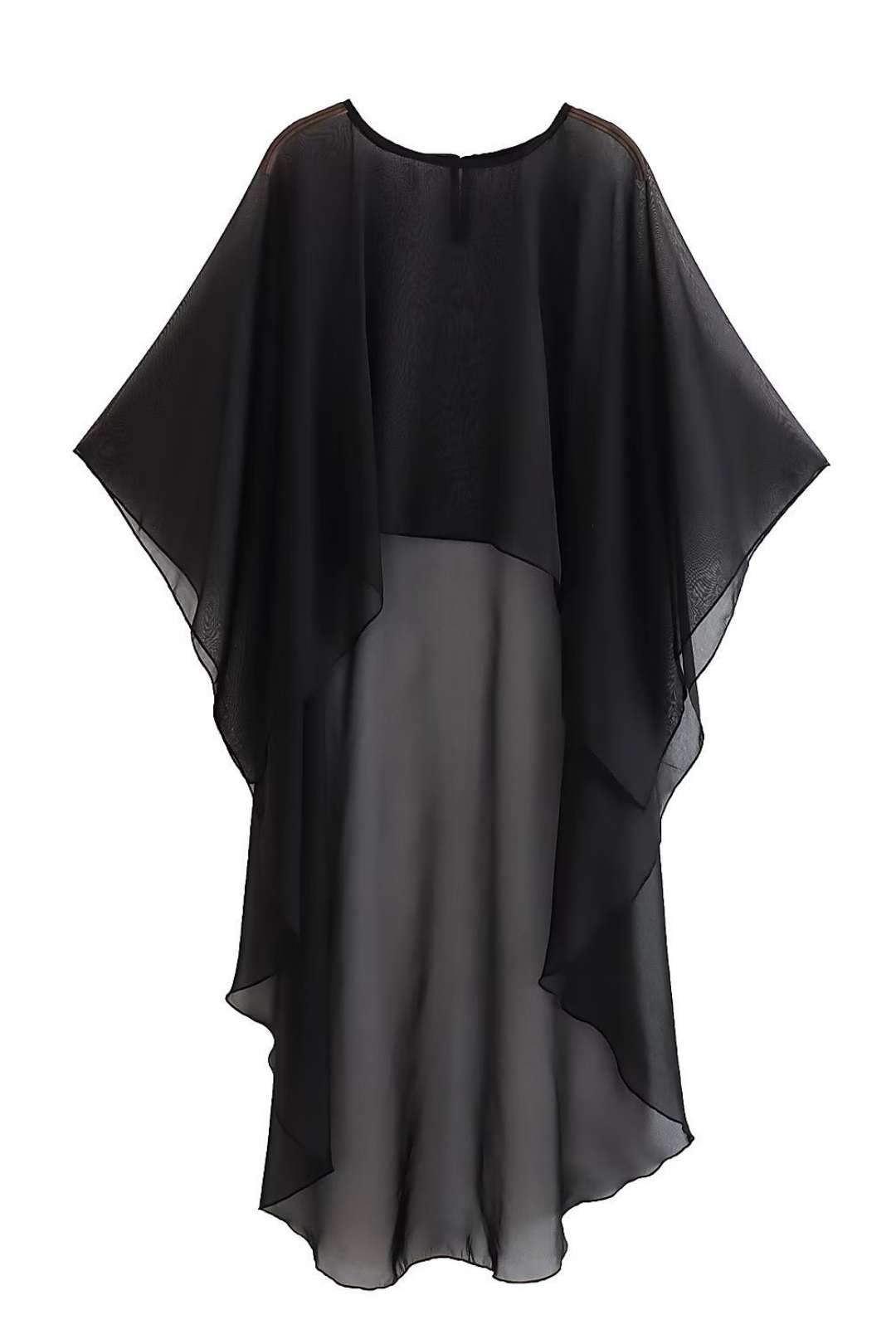 Asymmetric Tulle Cape Jacket