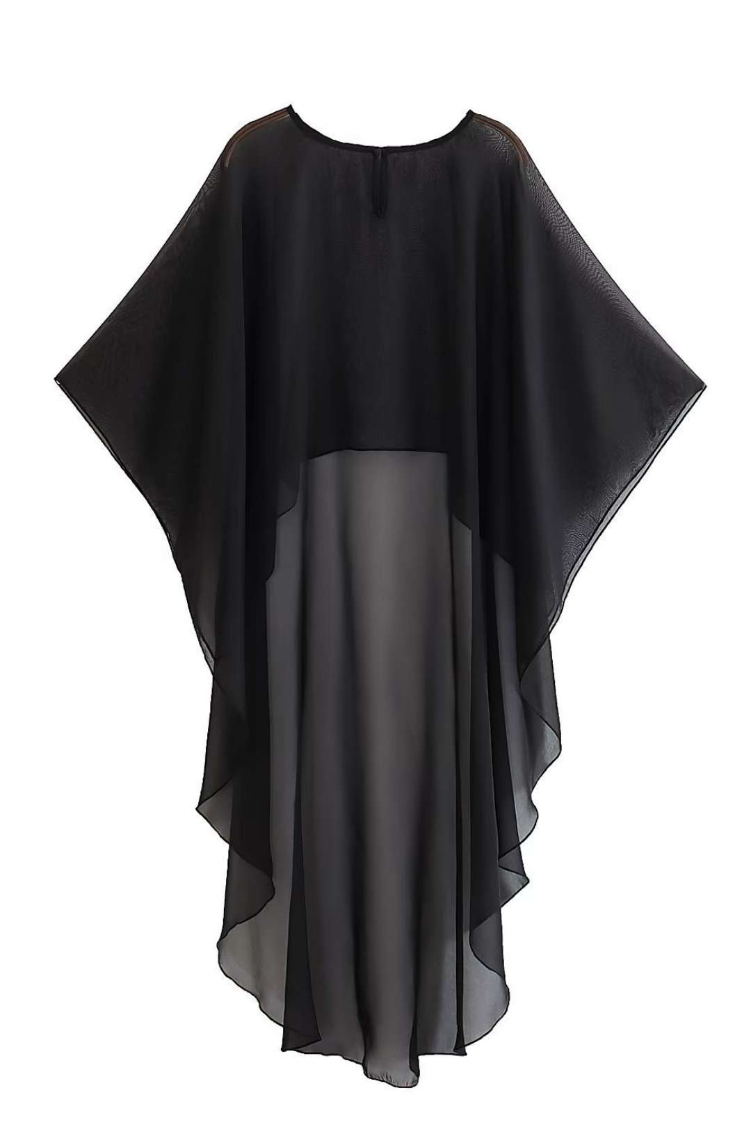 Asymmetric Tulle Cape Jacket