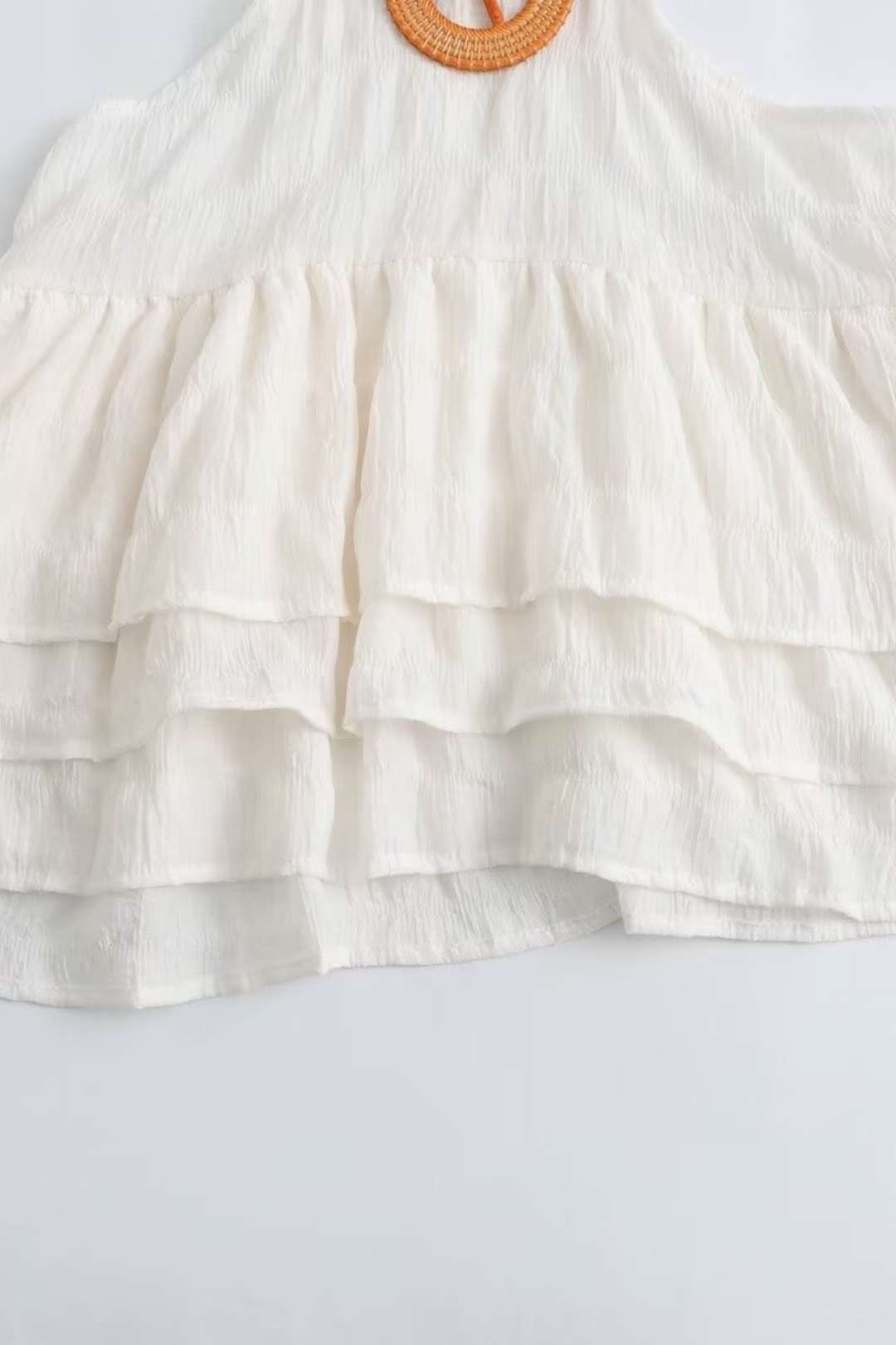 V-neck Hollow Long Sleeve Waist Puff Short Dress