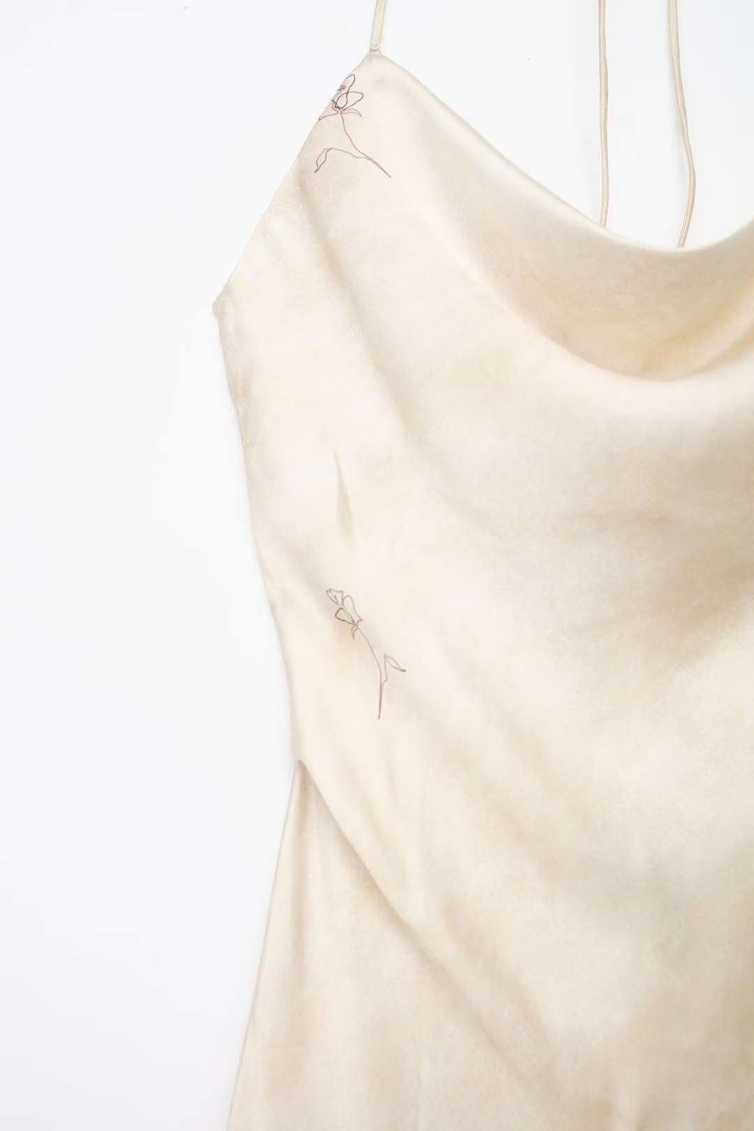 Silk Satin Texture Printed Dress