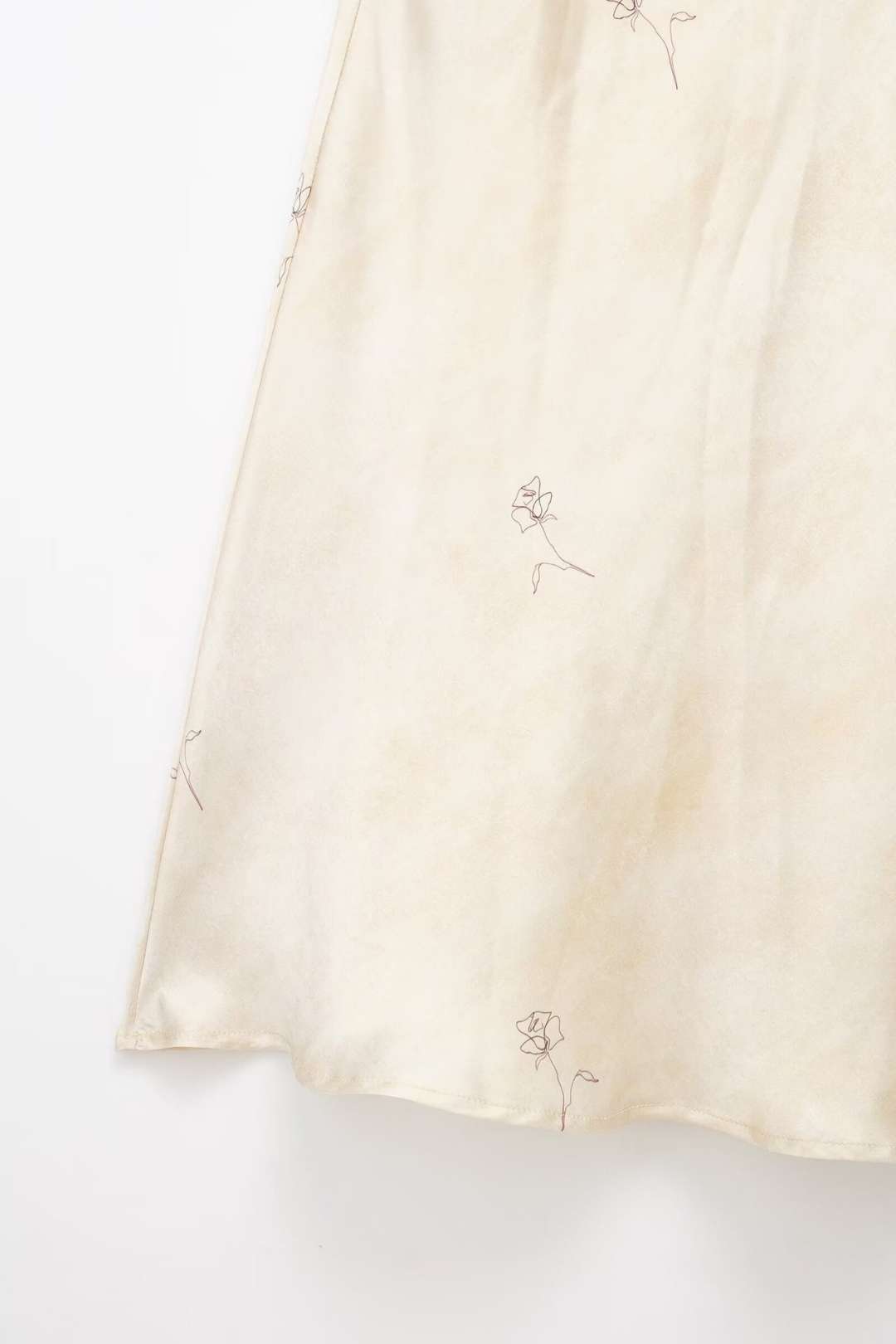 Silk Satin Texture Printed Dress