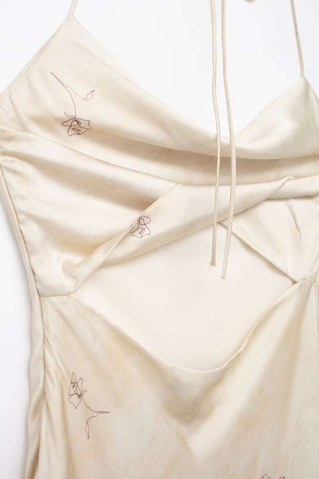 Silk Satin Texture Printed Dress