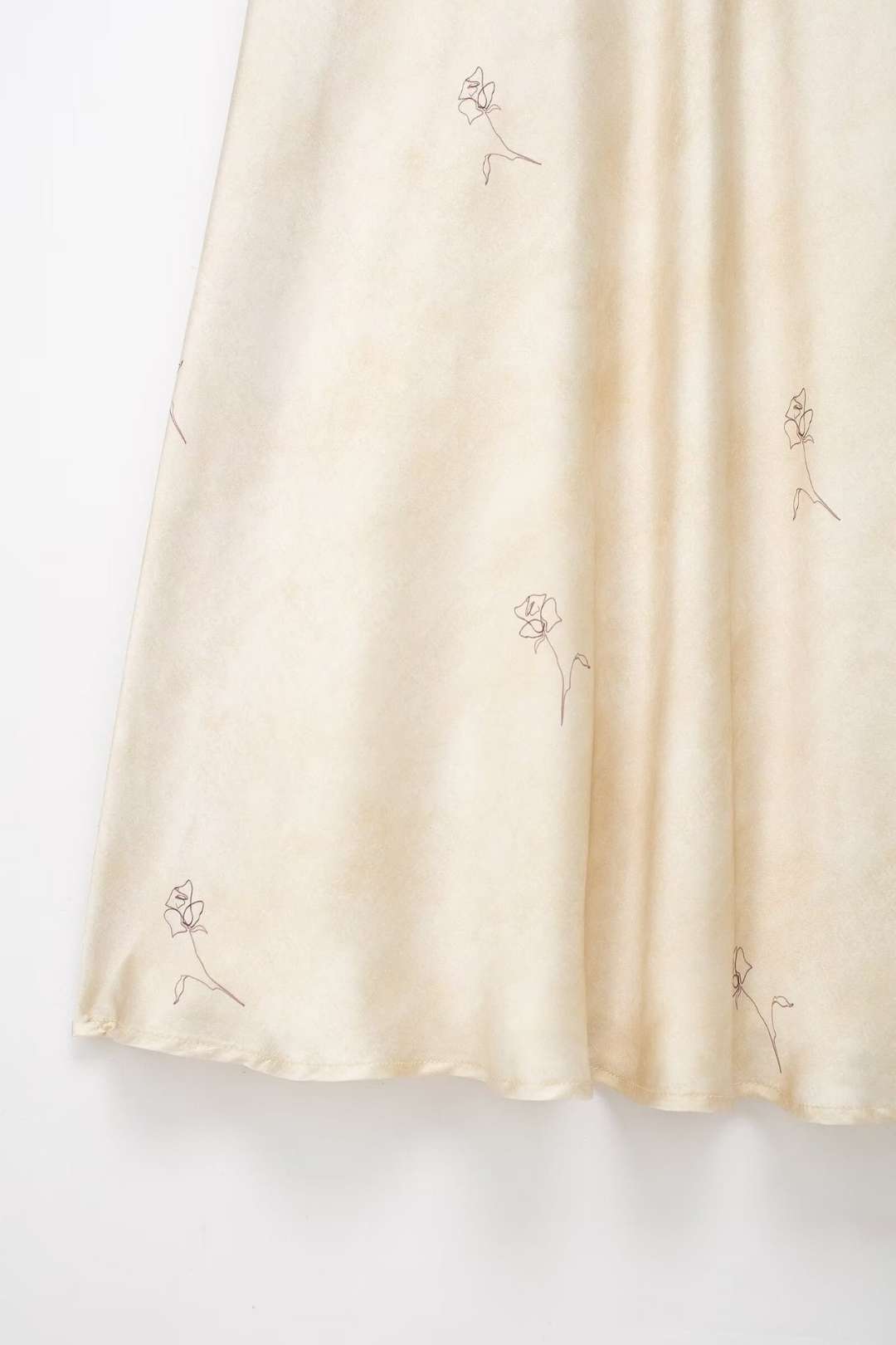 Silk Satin Texture Printed Dress