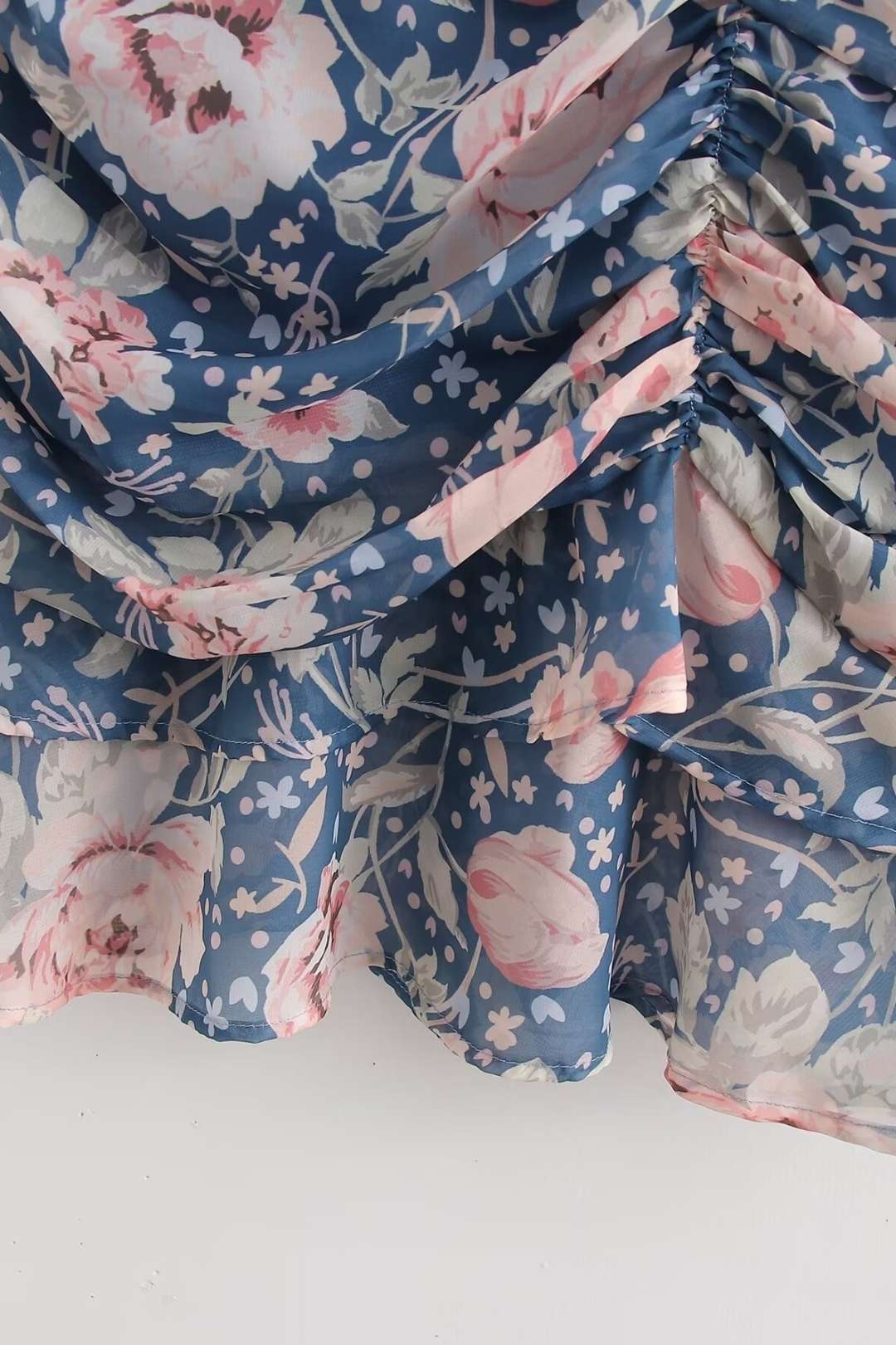 Floral Pleated Sleeveless Dress