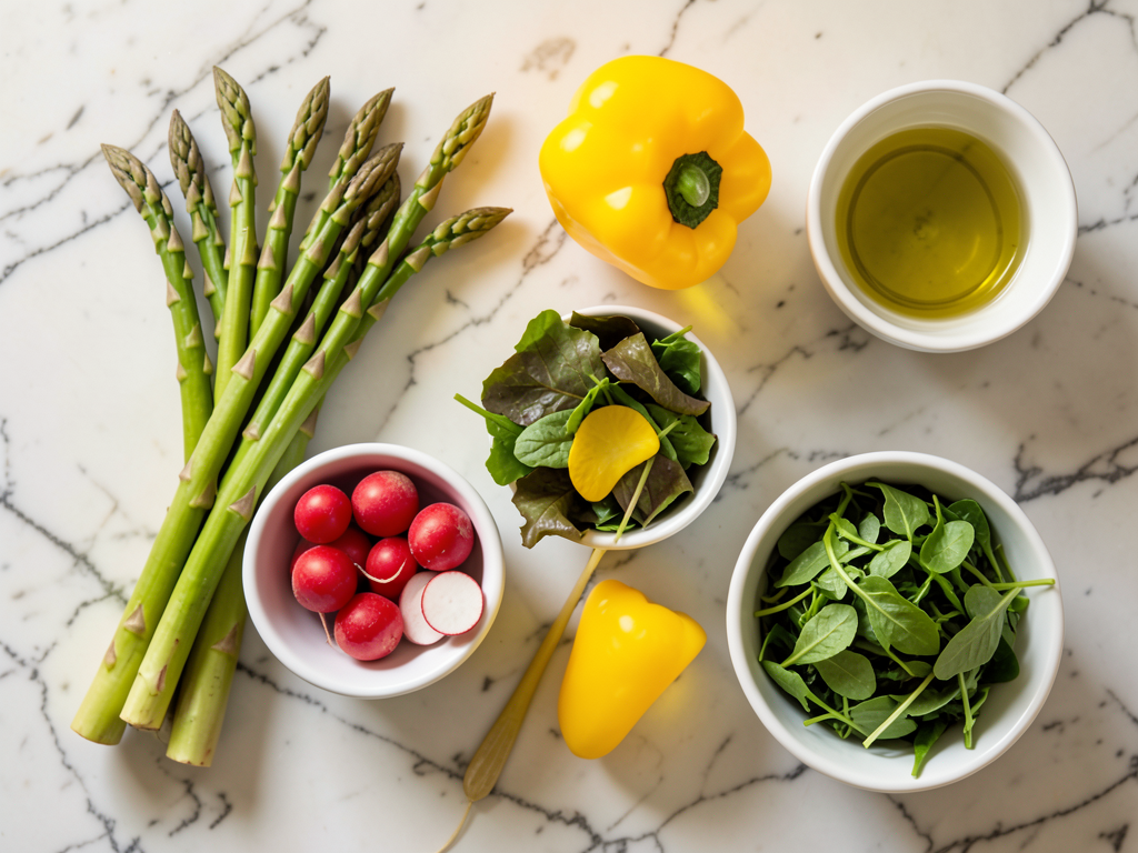 Vibrant Spring Salad with Flavorful Roasted Veggies Delight