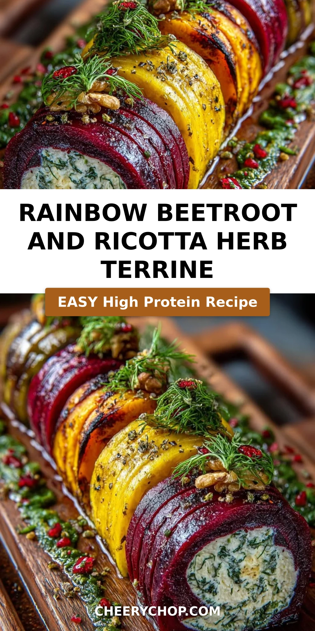 Rainbow Beetroot and Ricotta Herb Terrine